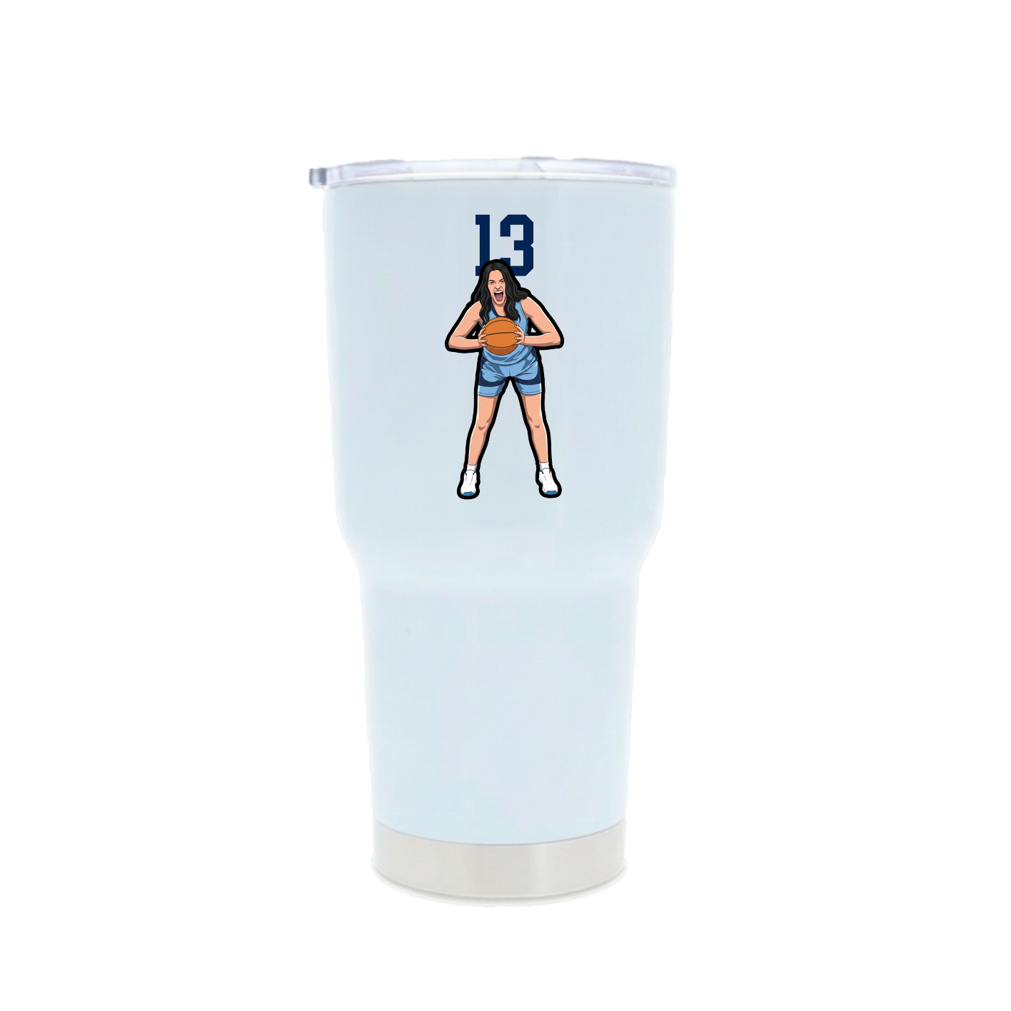 30oz Stainless Steel Tumbler — Number Top in White
