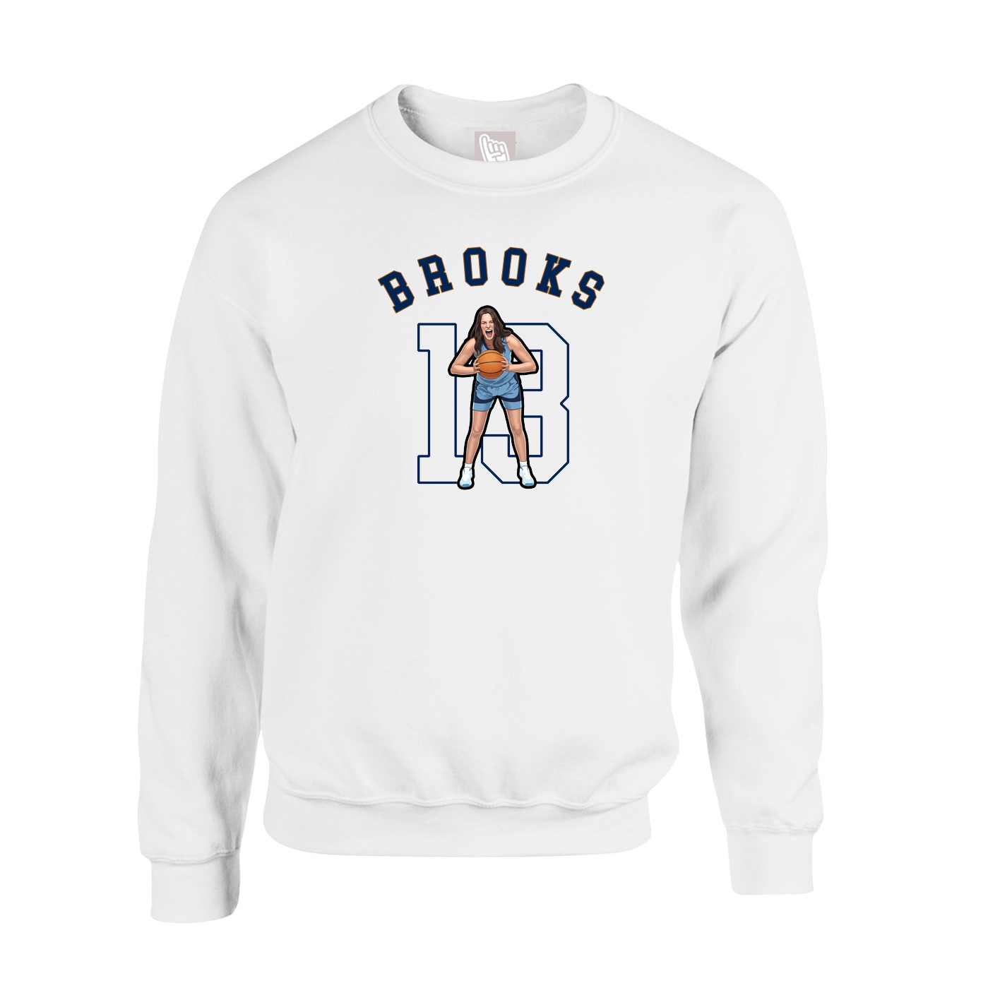 Fleece Crew — Shirsey Arch in White