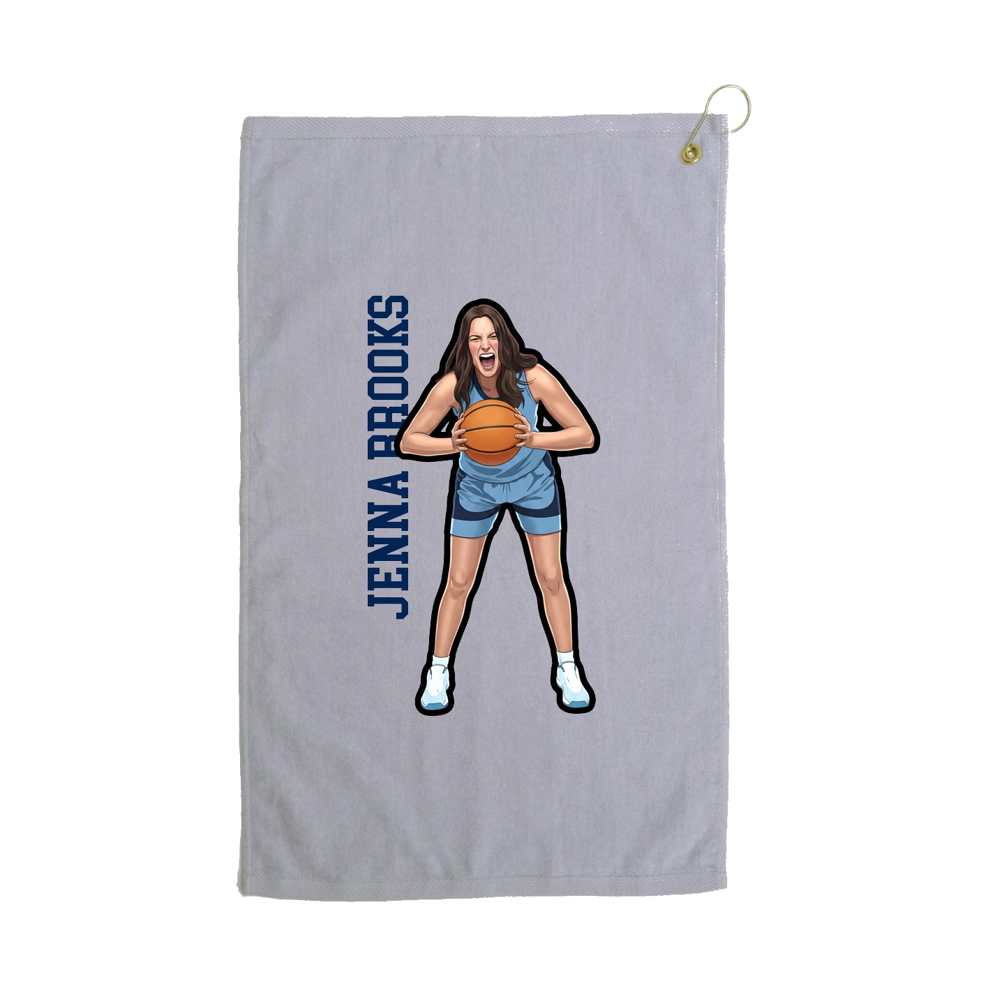 Golf Towel — Name Vertical in Grey