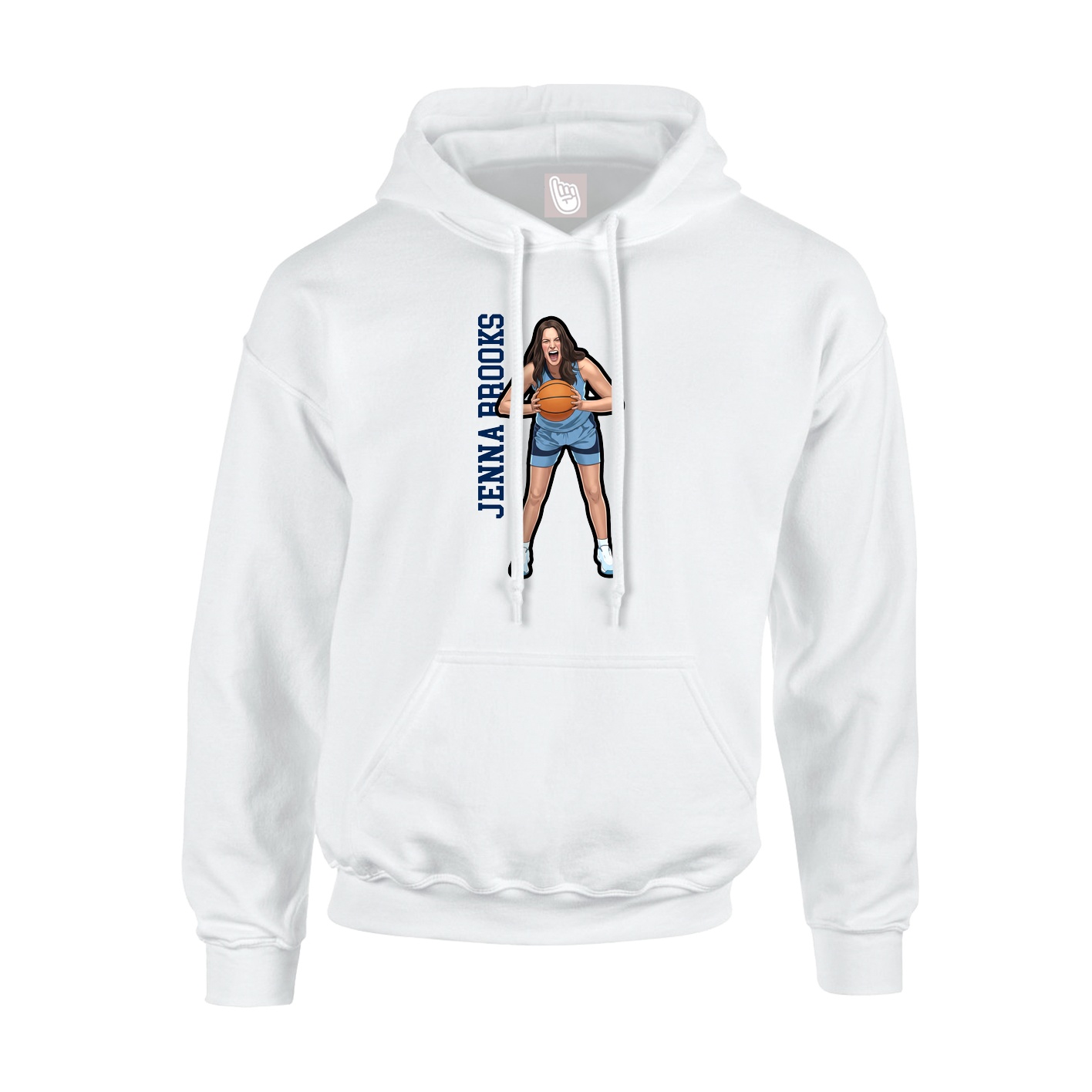 Youth Hoodie — Name Vertical in White