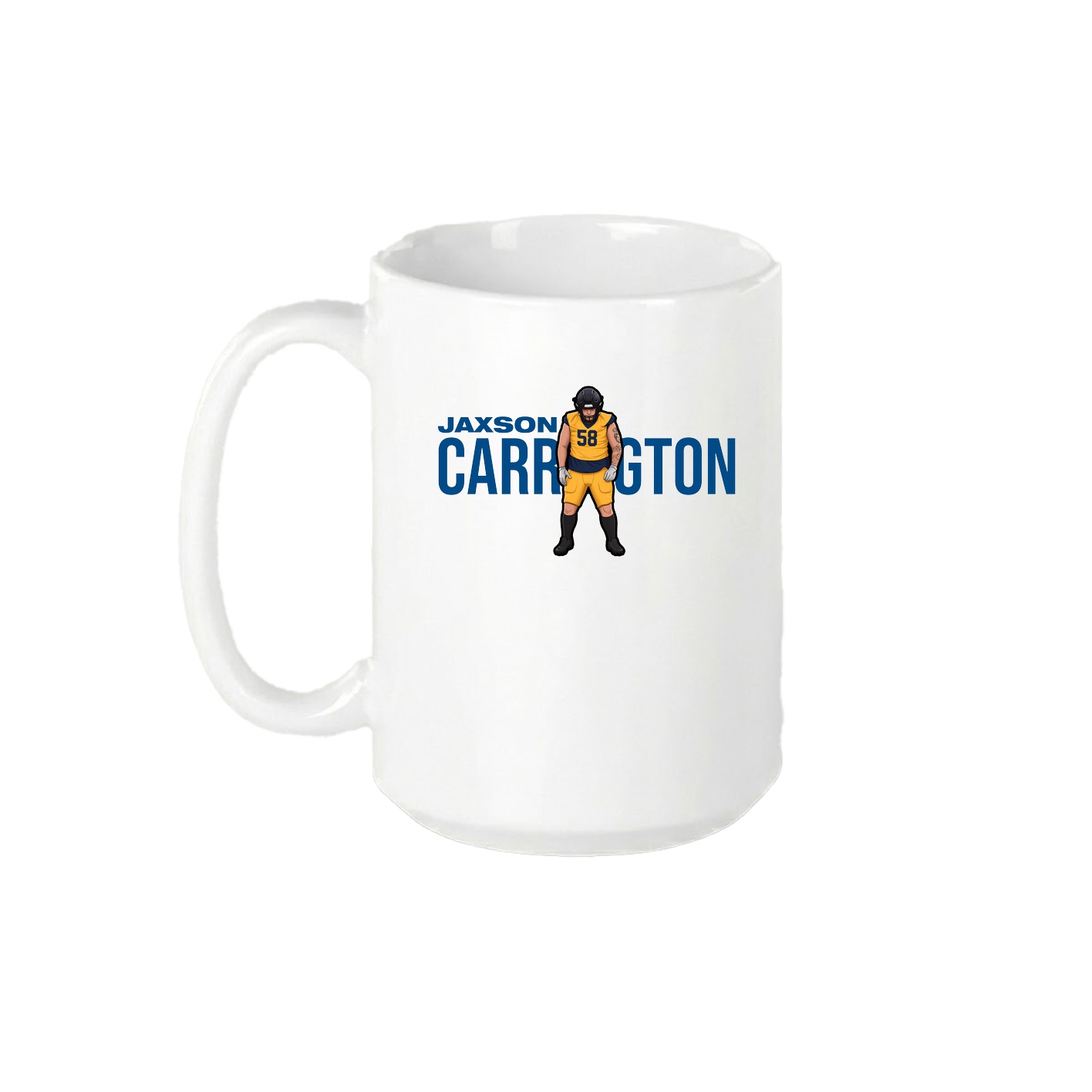 15oz Coffee Mug — Player Name in White