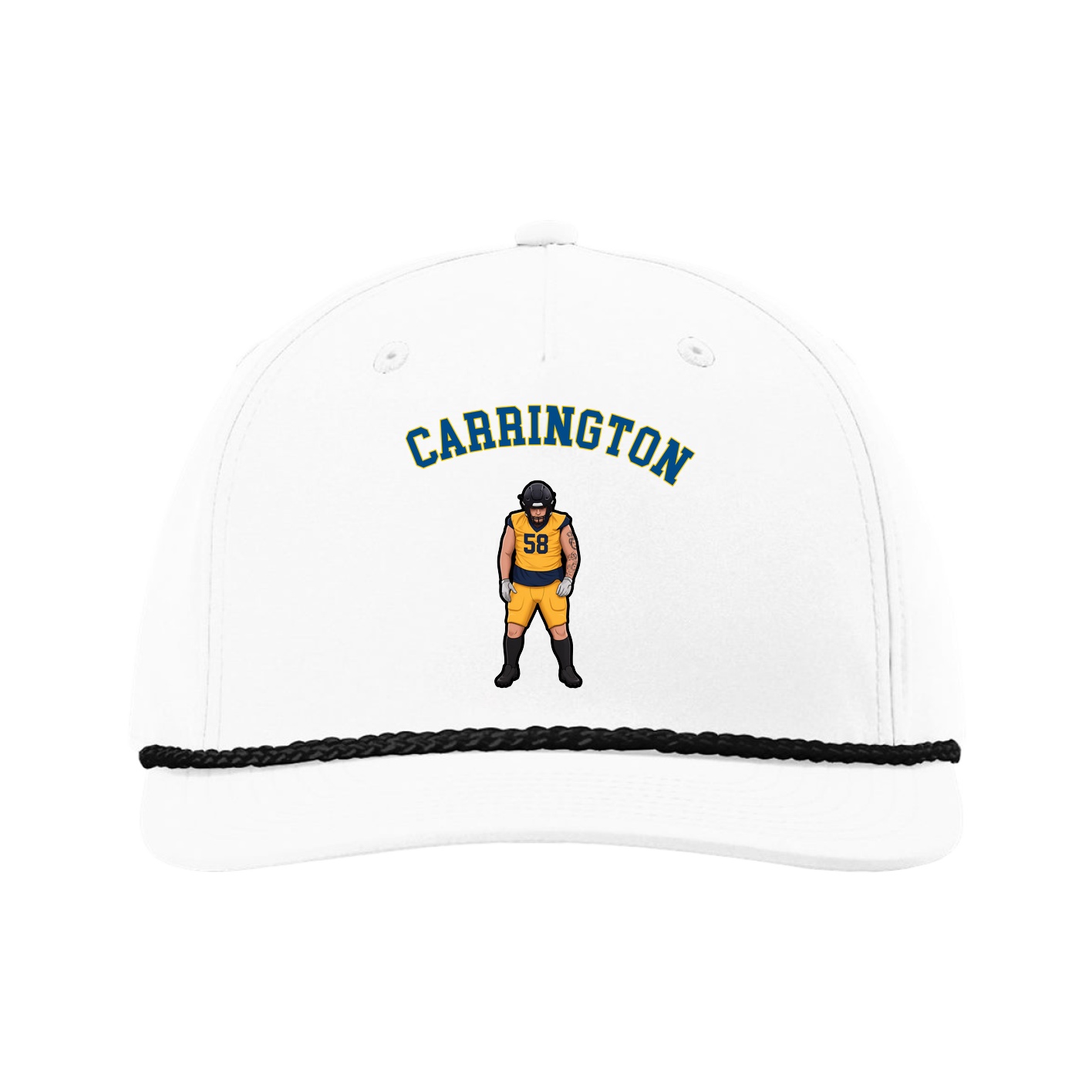 Five-Panel Classic Rope Cap — Shirsey Arch in White