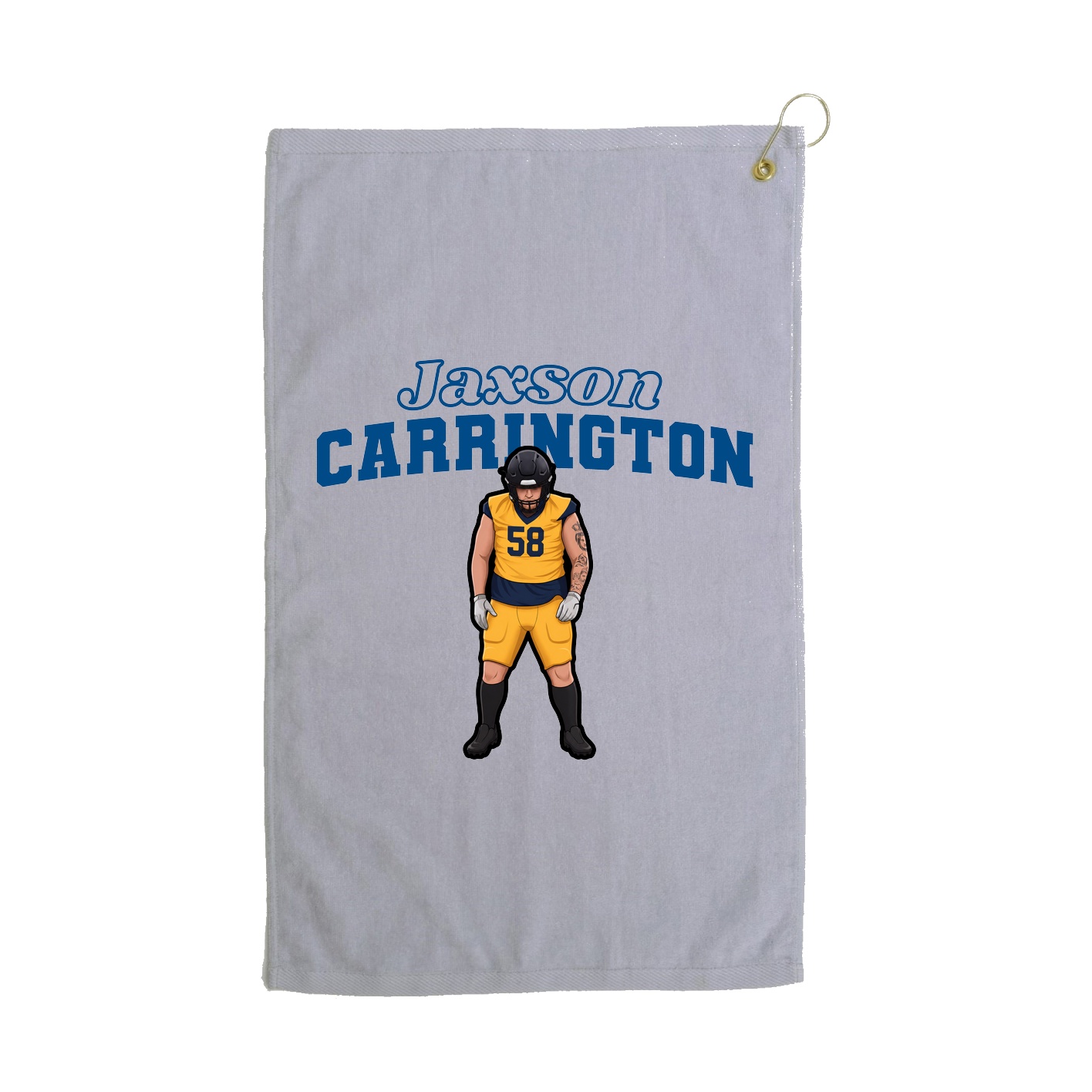 Golf Towel — Name Arch in Grey