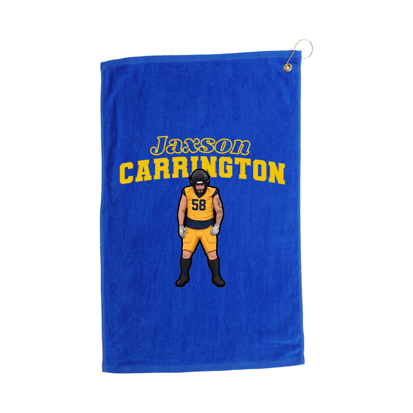 Golf Towel — Name Arch in Royal
