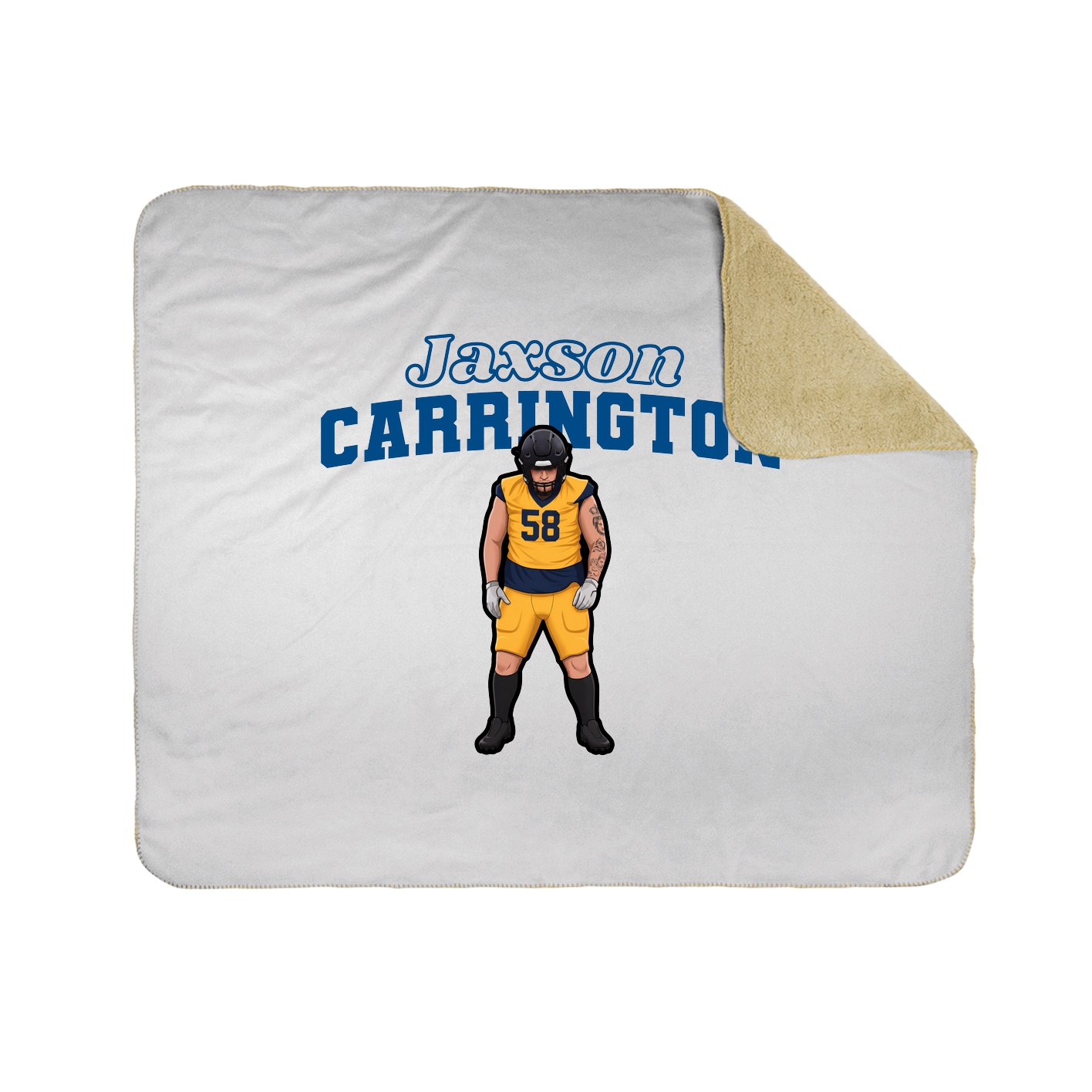 Throw Blanket — Name Arch in White