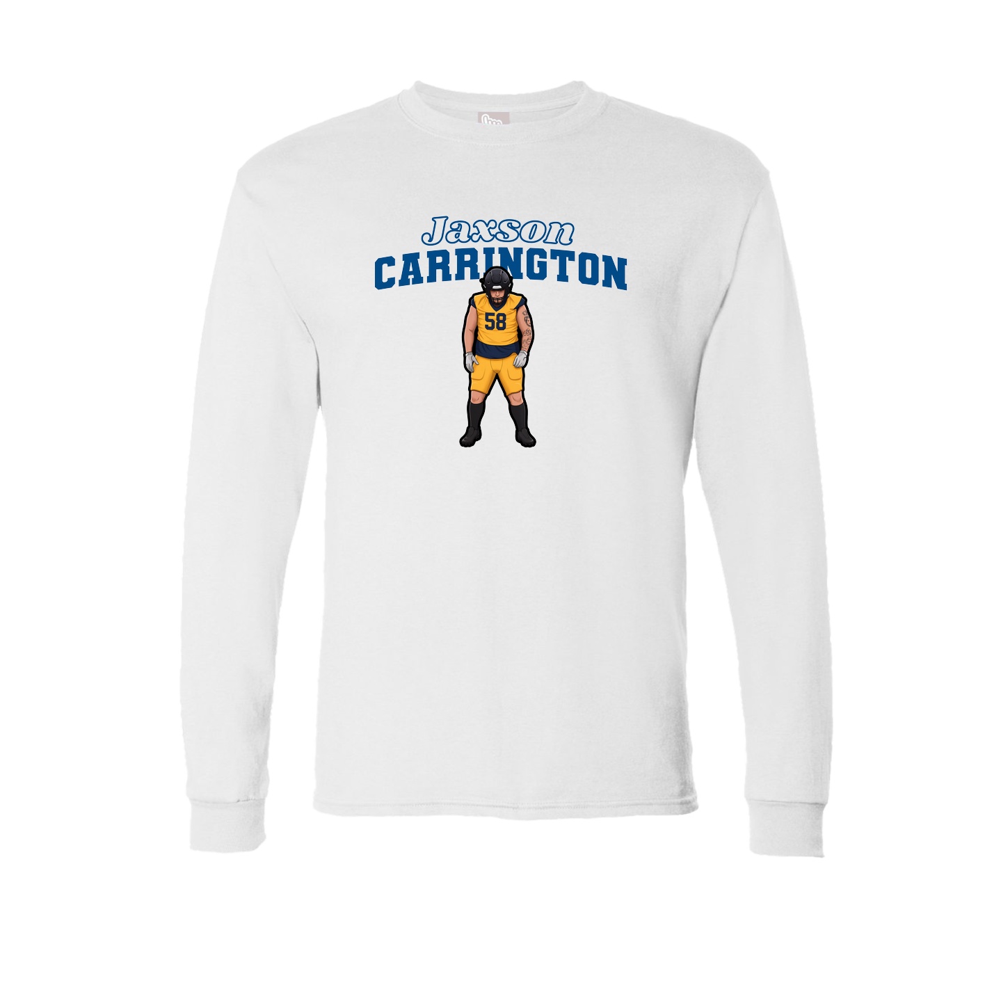 Long Sleeve Tee — Name Arch in White