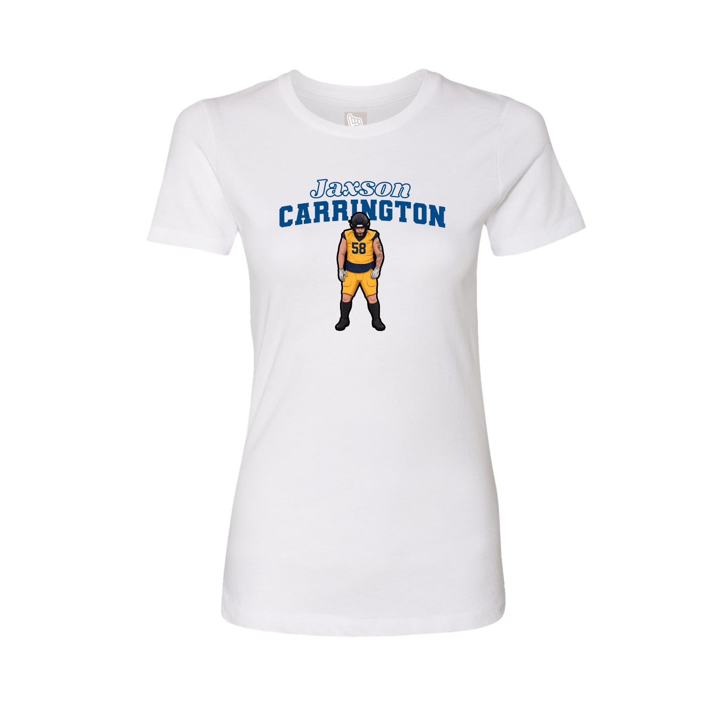 Fitted Women's Tee — Name Arch in White