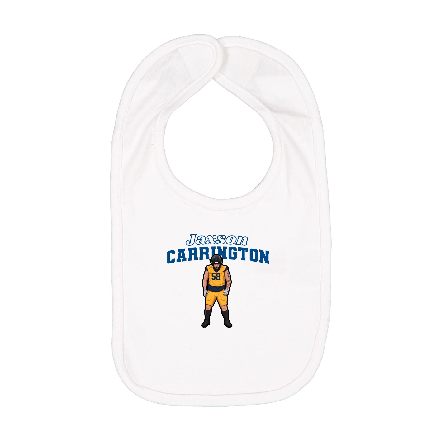 Infant Bib — Name Arch in White