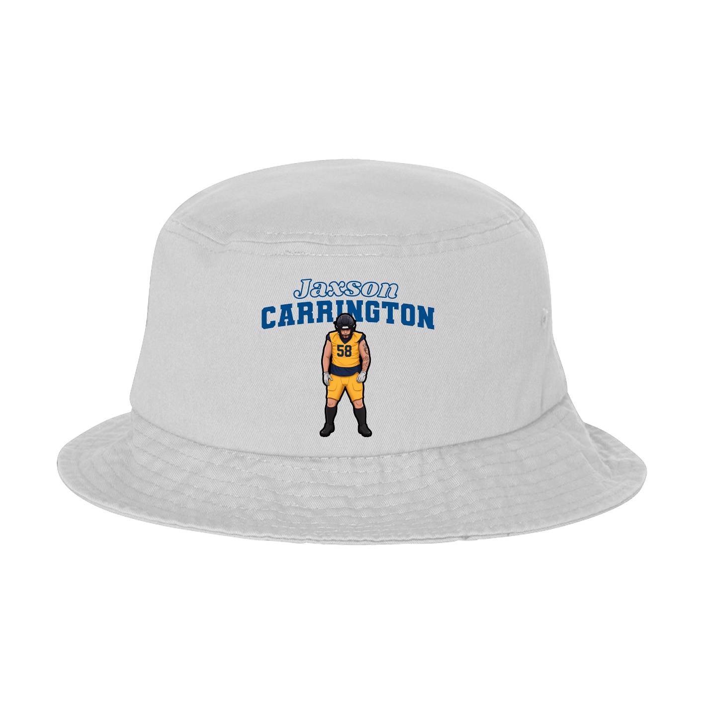 Bucket Cap — Name Arch in White