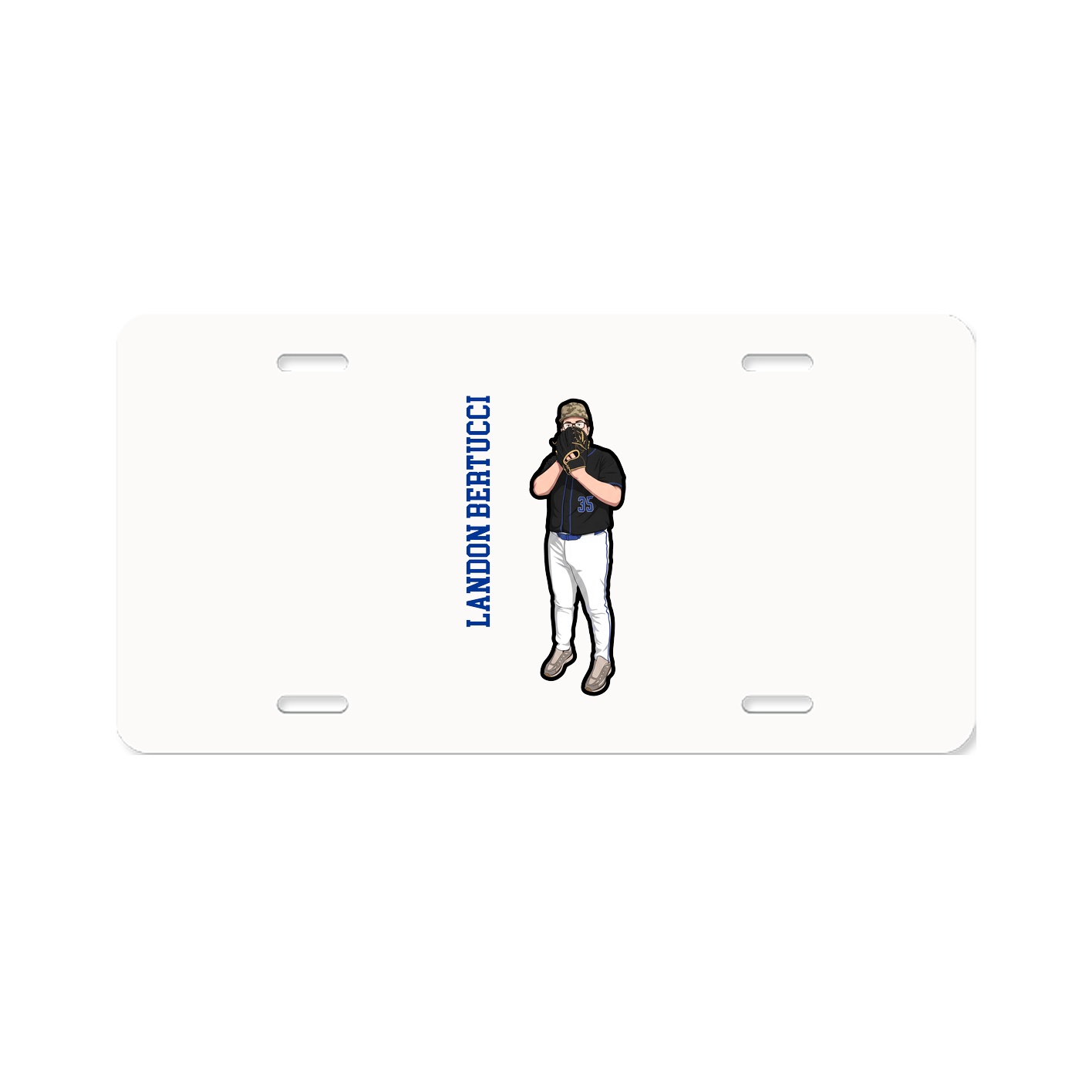 License Plate — Name Vertical in Classic