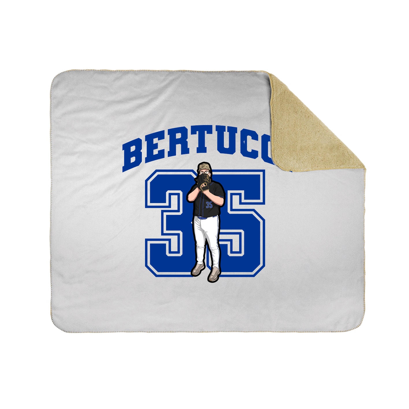 Throw Blanket — Number in White