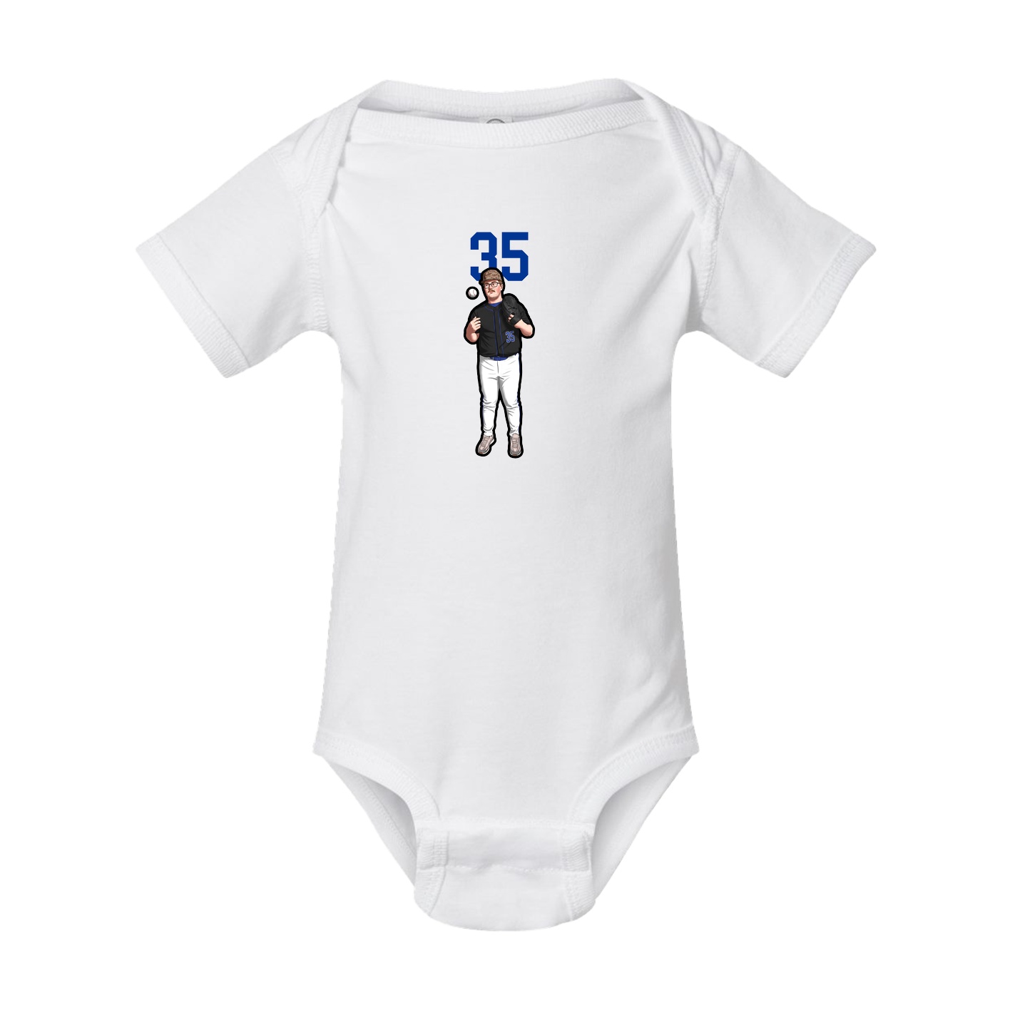 Baby Onesie — Number Top in White
