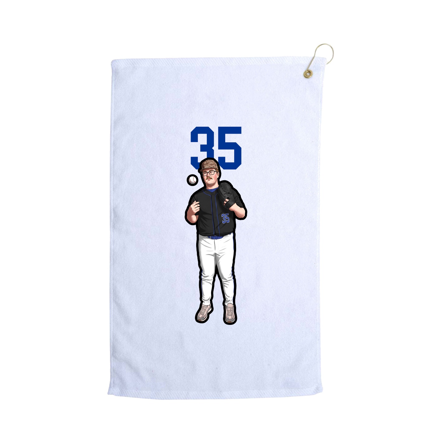 Golf Towel — Number Top in White