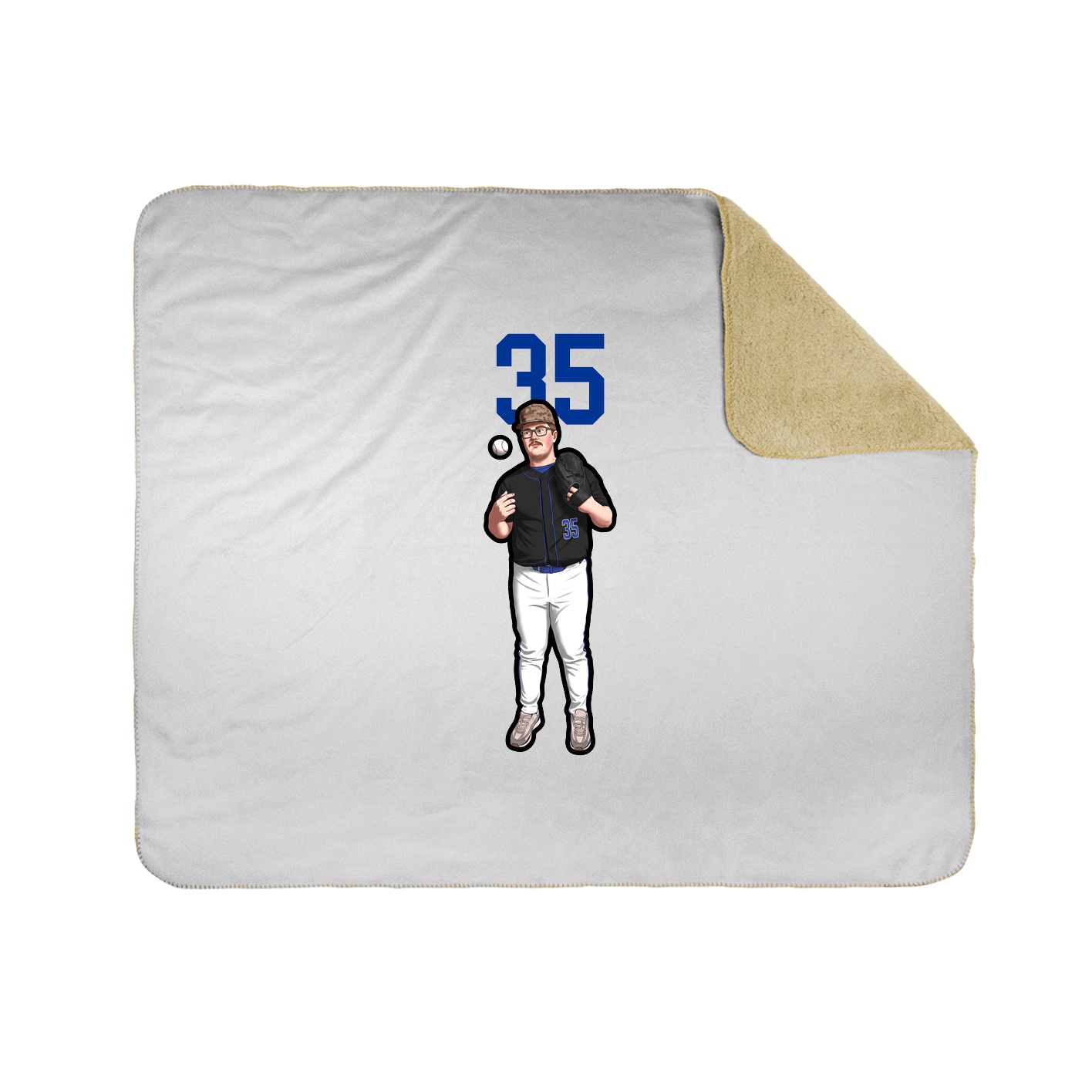 Throw Blanket — Number Top in White