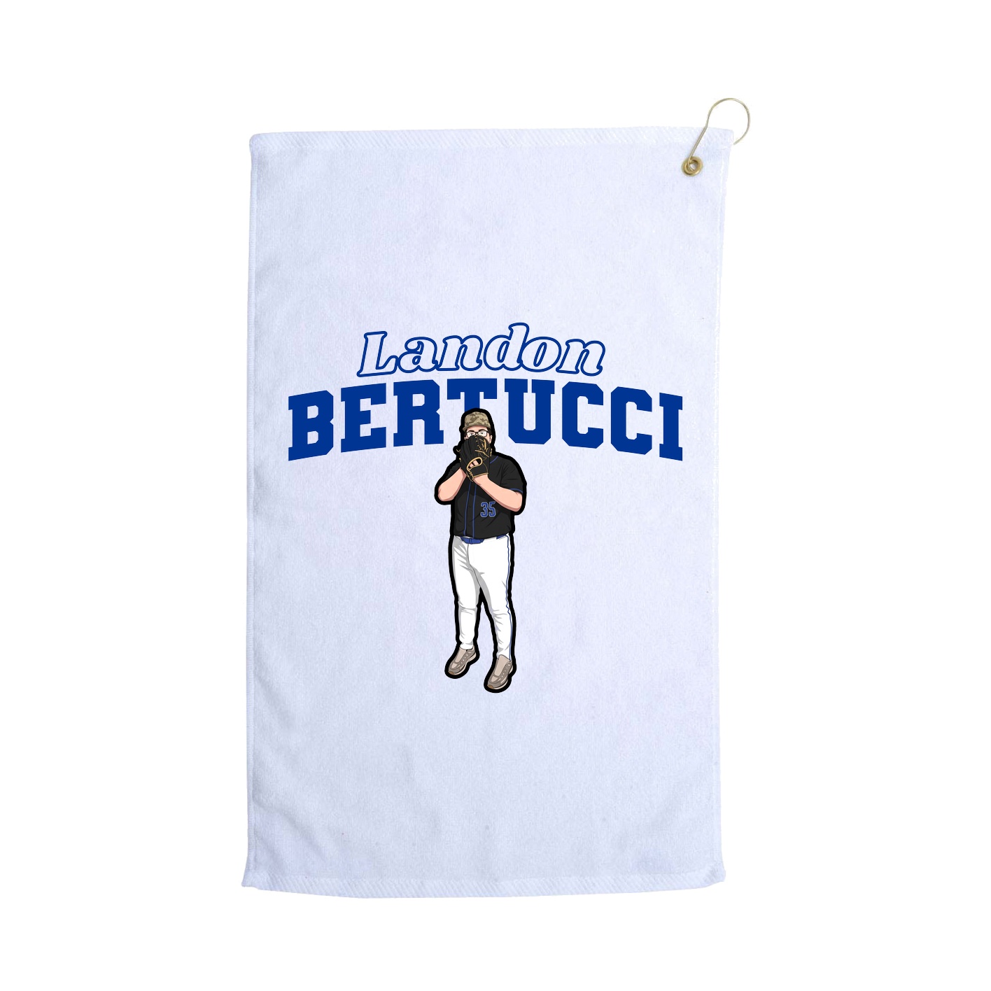 Golf Towel — Name Arch in White