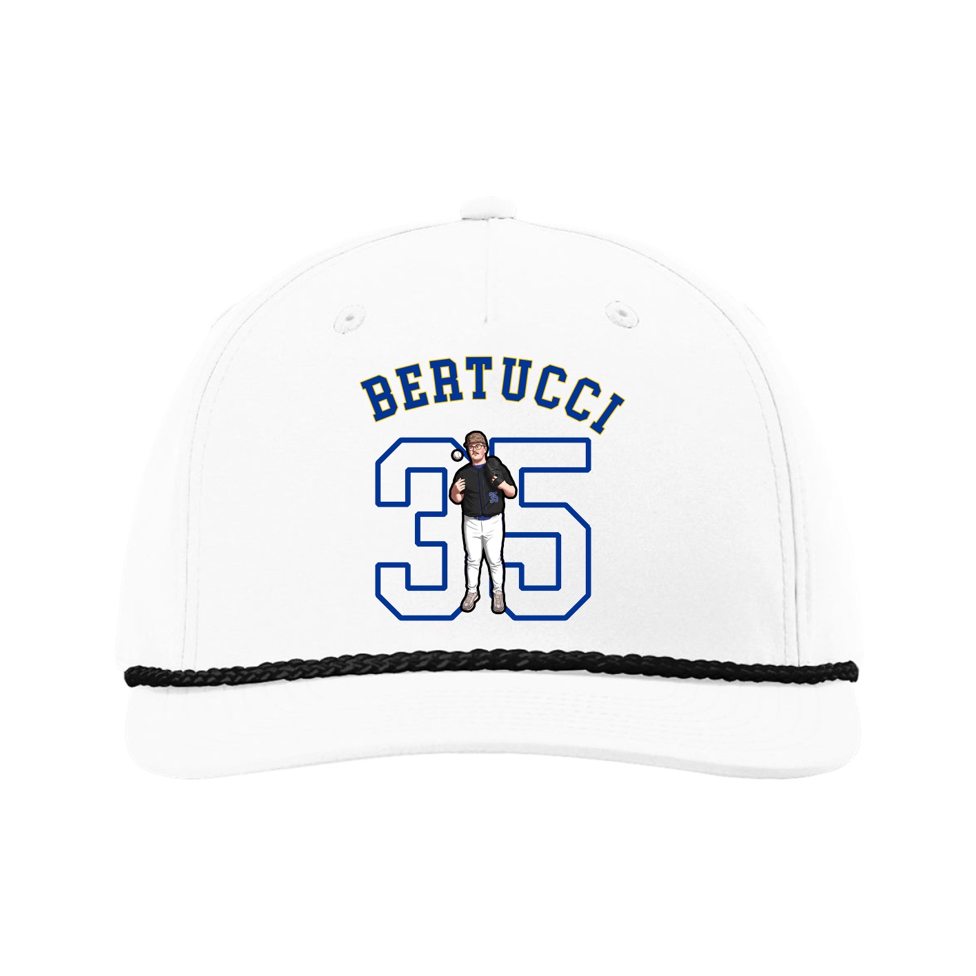 Five-Panel Classic Rope Cap — Shirsey Arch in White