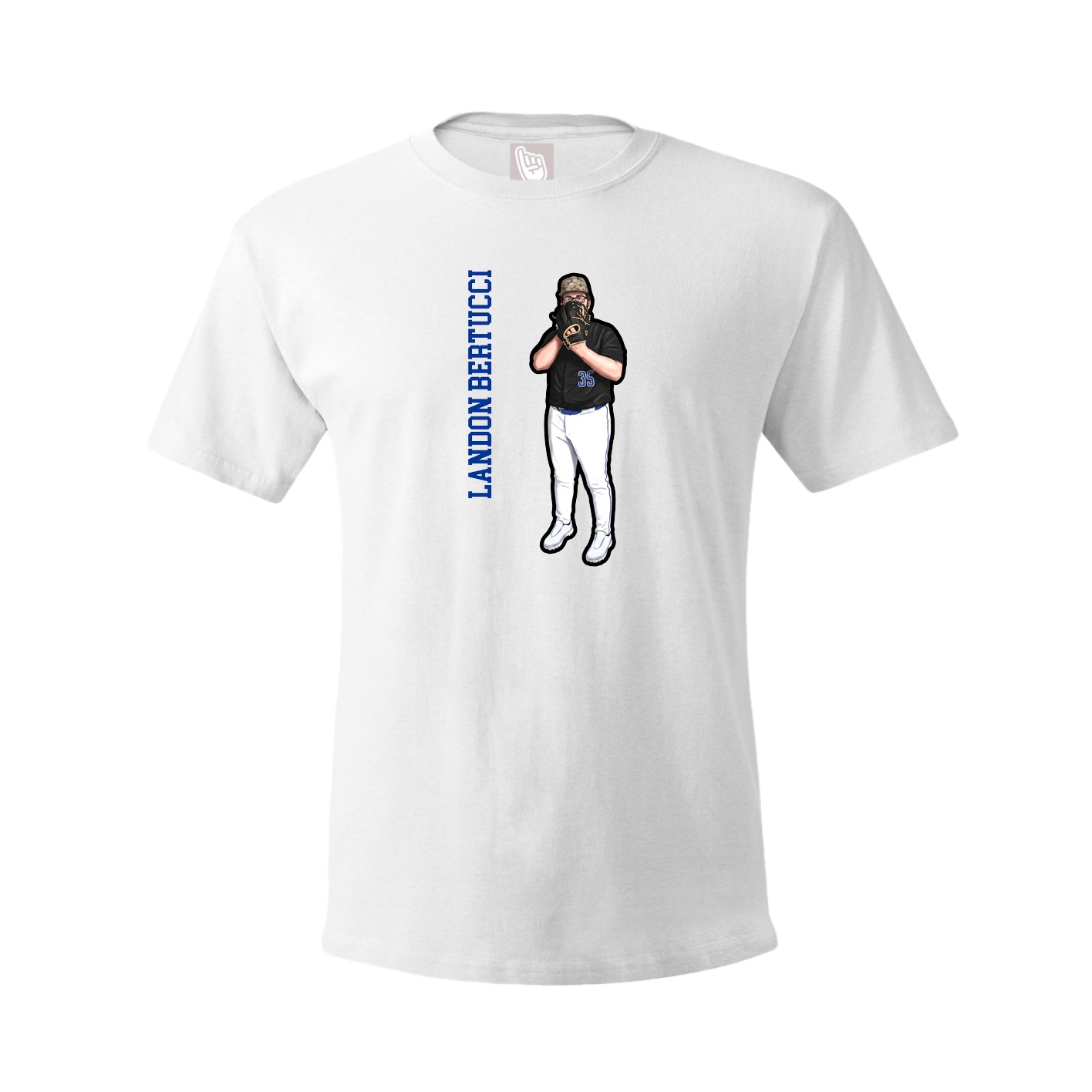 Tee — Name Vertical in White