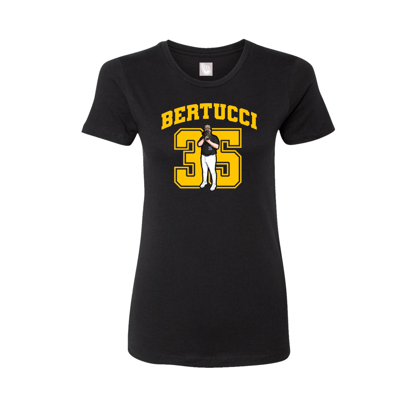 Fitted Women's Tee — Number in Black