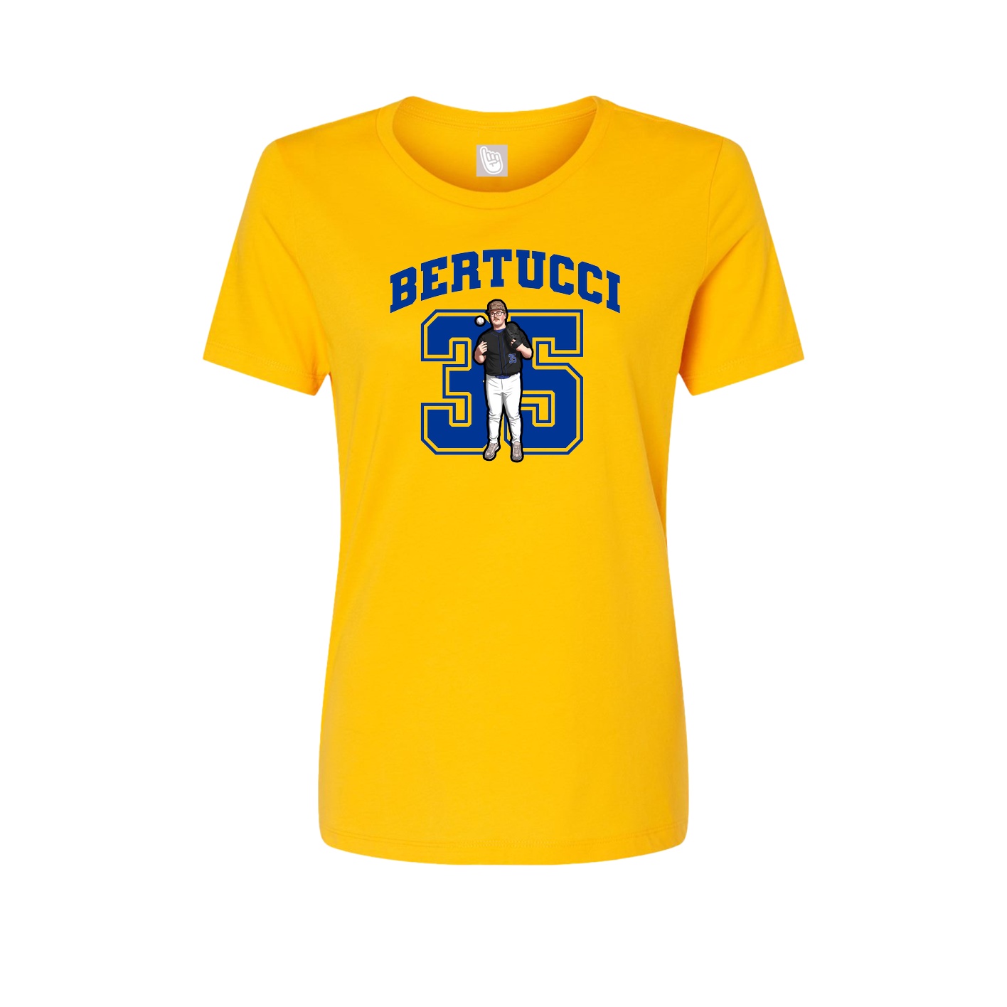 Fitted Women's Tee — Number in Gold