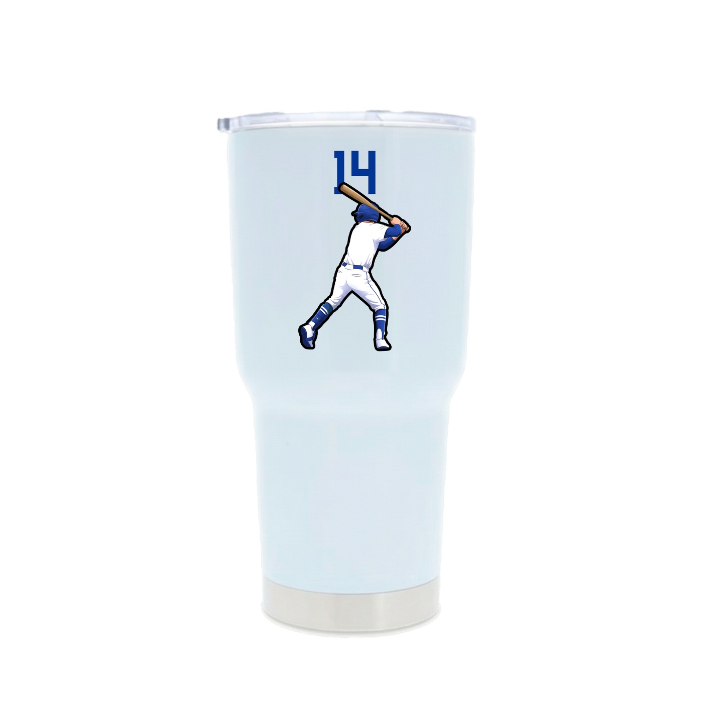 30oz Stainless Steel Tumbler — Number Top in White