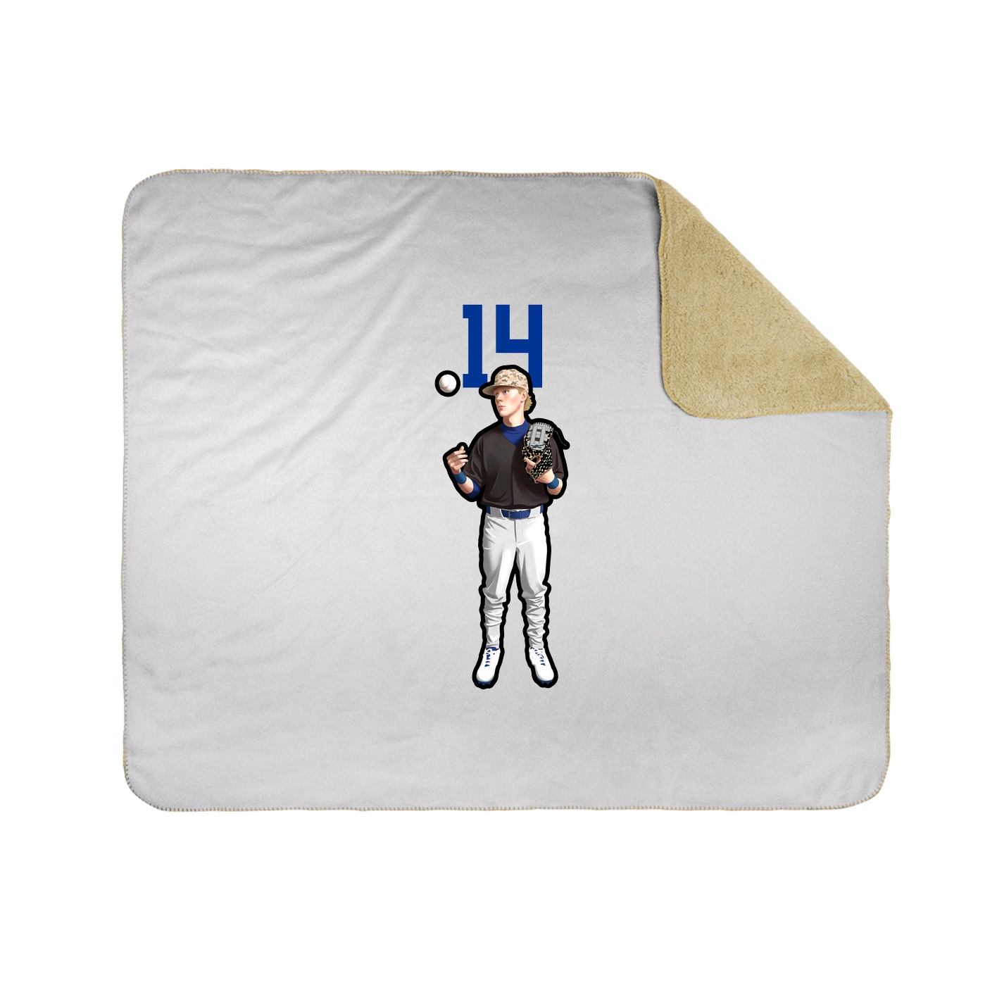 Throw Blanket — Number Top in White