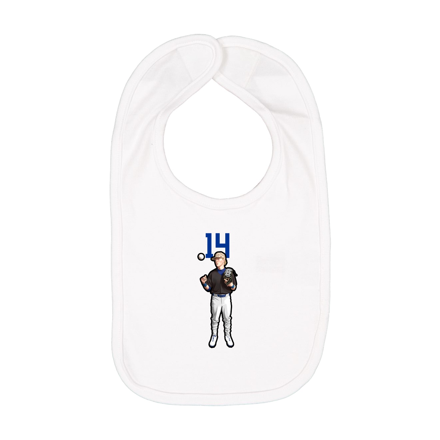 Infant Bib — Number Top in White