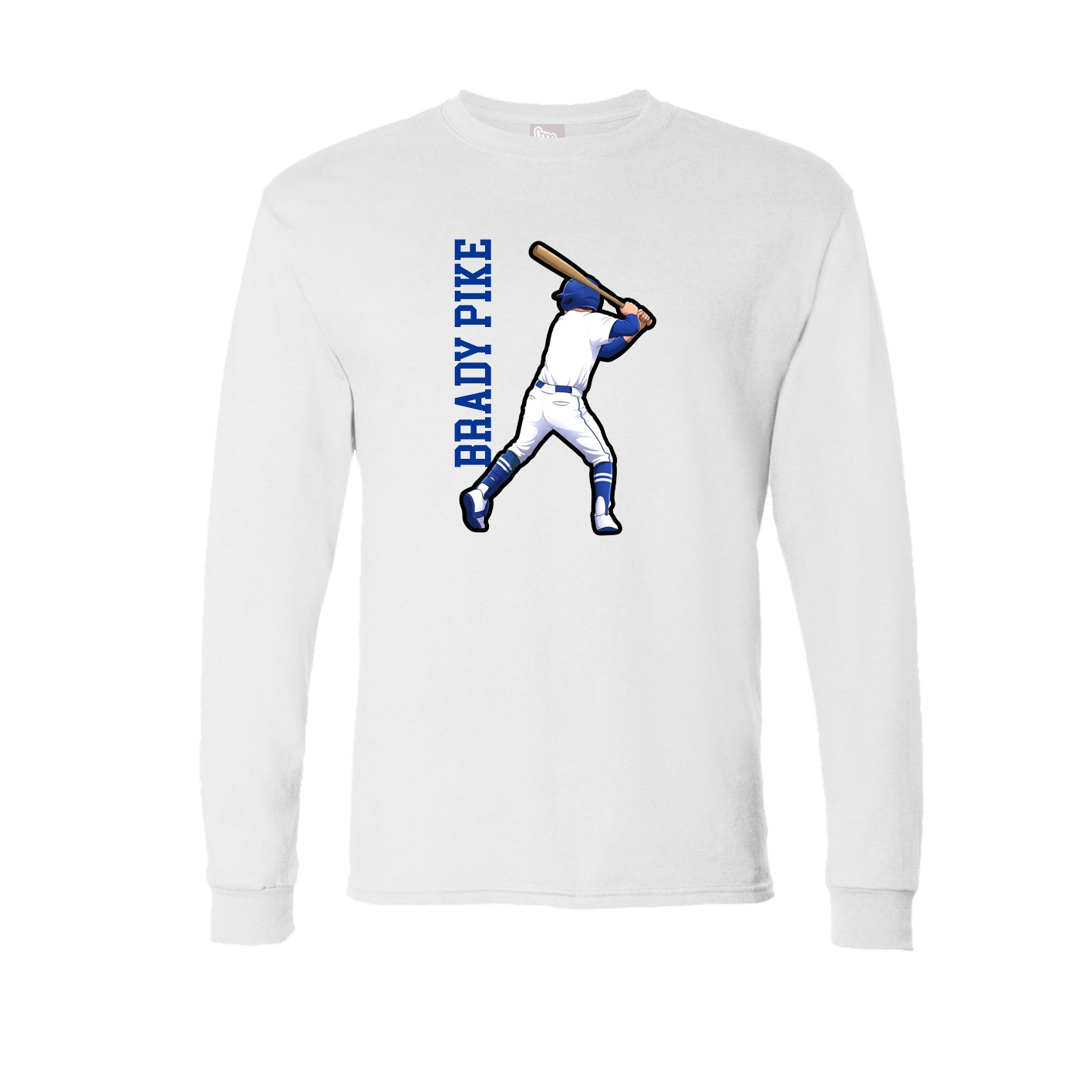 Long Sleeve Tee — Name Vertical in White