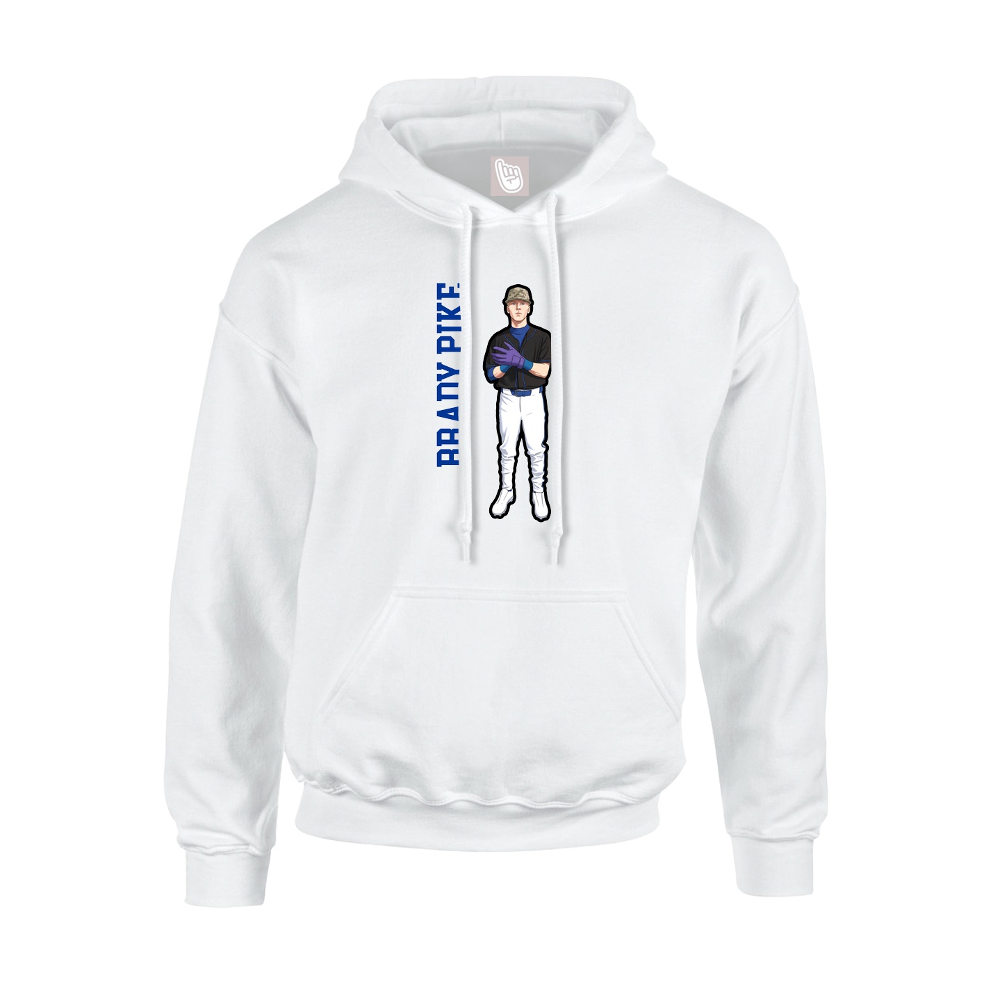 Youth Hoodie — Name Vertical in White