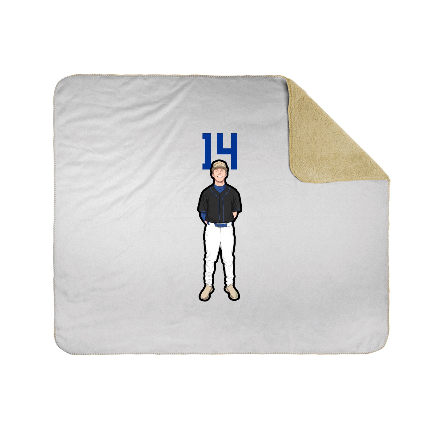 Throw Blanket — Number Top in White