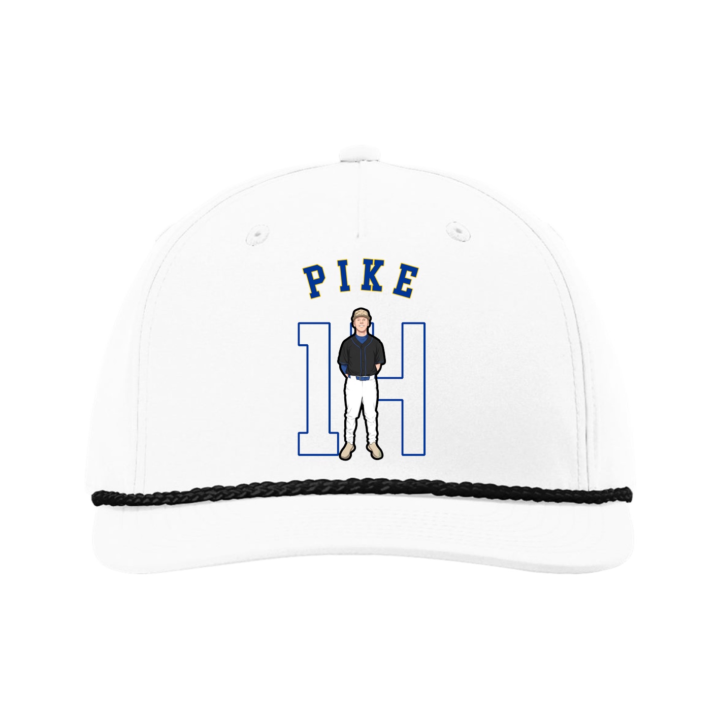 Five-Panel Classic Rope Cap — Shirsey Arch in White