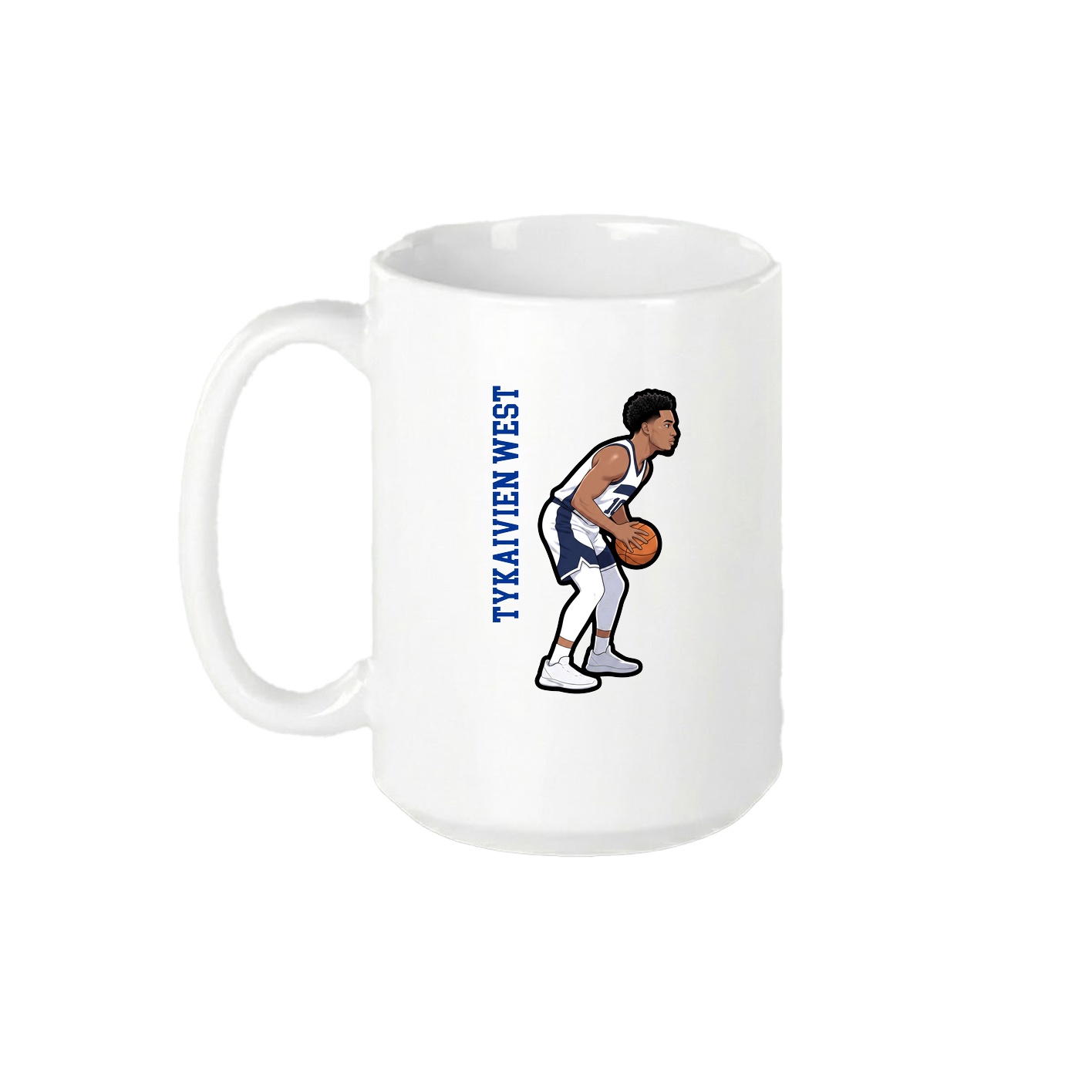 15oz Coffee Mug — Name Vertical in White
