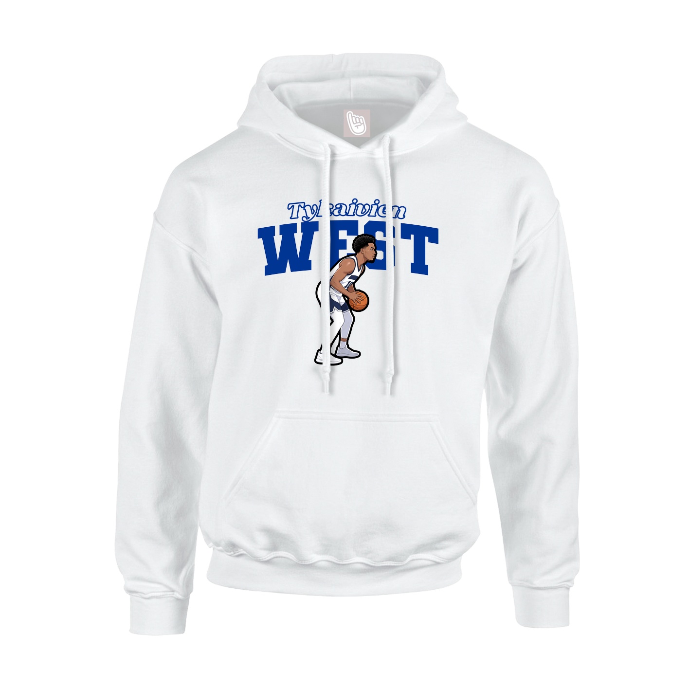 Youth Hoodie — Name Arch in White