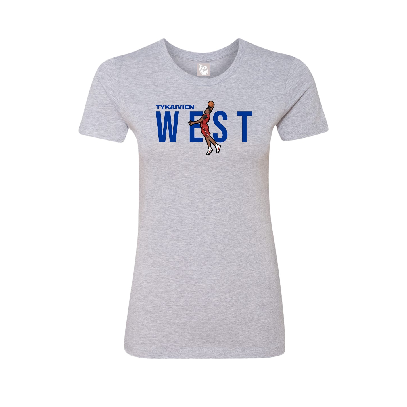 Fitted Women's Tee — Player Name in Grey