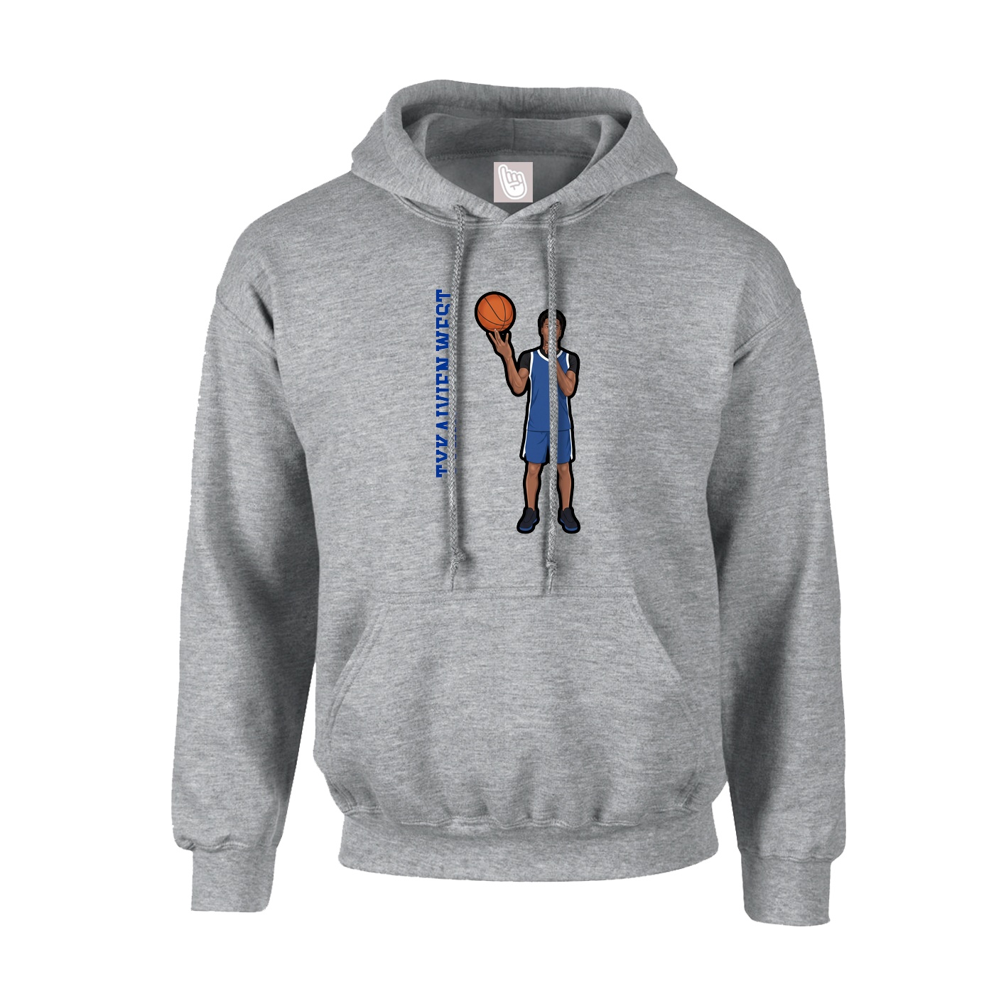 Hoodie — Name Vertical in Grey