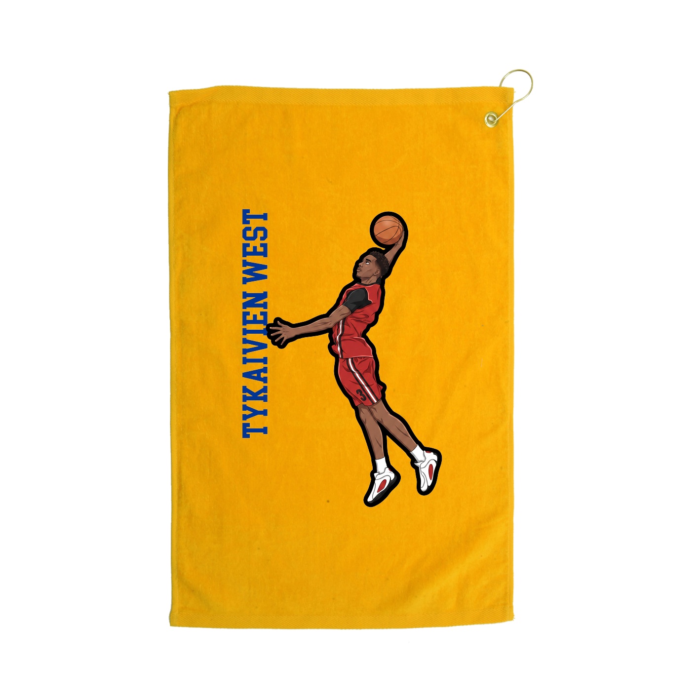 Golf Towel — Name Vertical in Gold