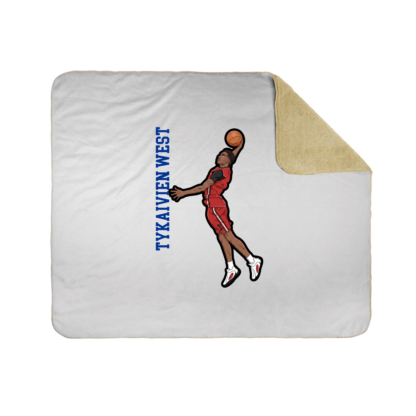Throw Blanket — Name Vertical in White