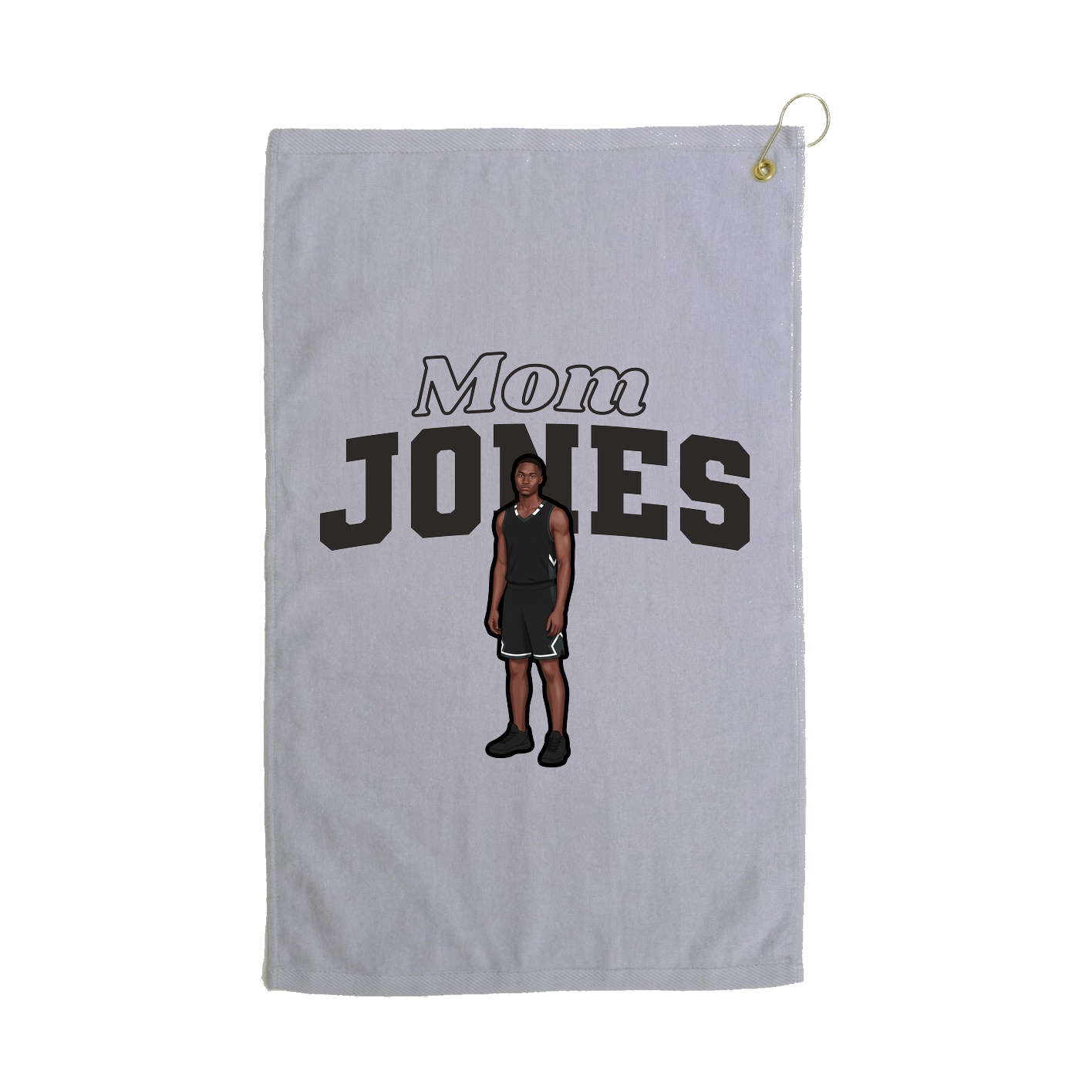 Golf Towel — Mothers Day Block in Grey