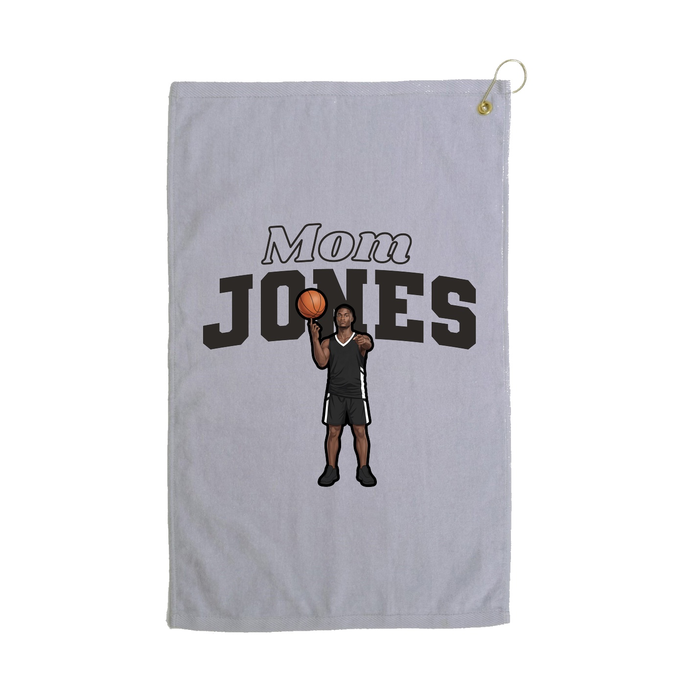 Golf Towel — Mothers Day Block in Grey
