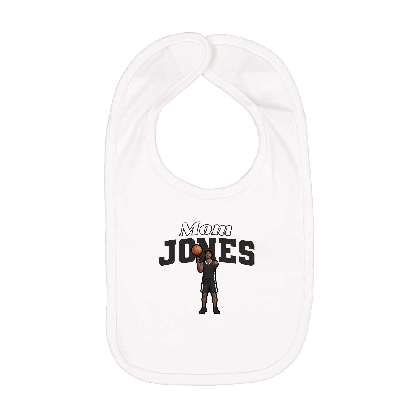 Infant Bib — Mothers Day Block in White
