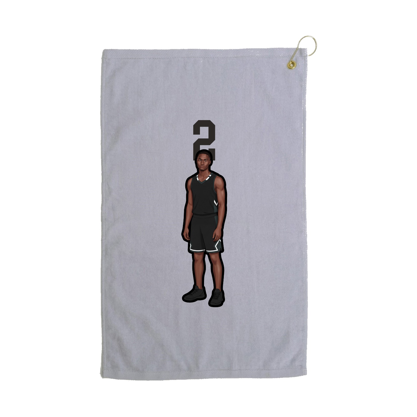 Golf Towel — Number Top in Grey