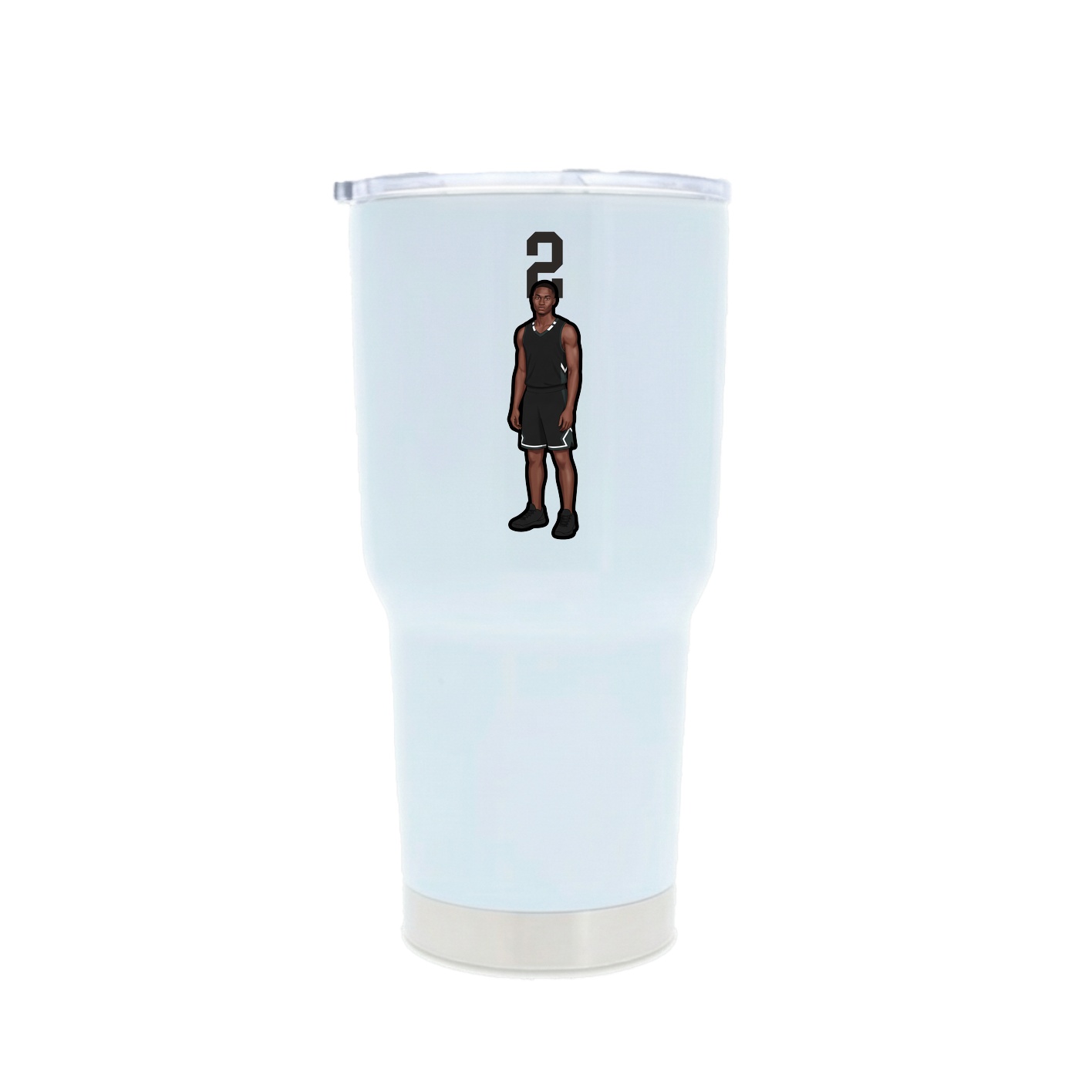 30oz Stainless Steel Tumbler — Number Top in White