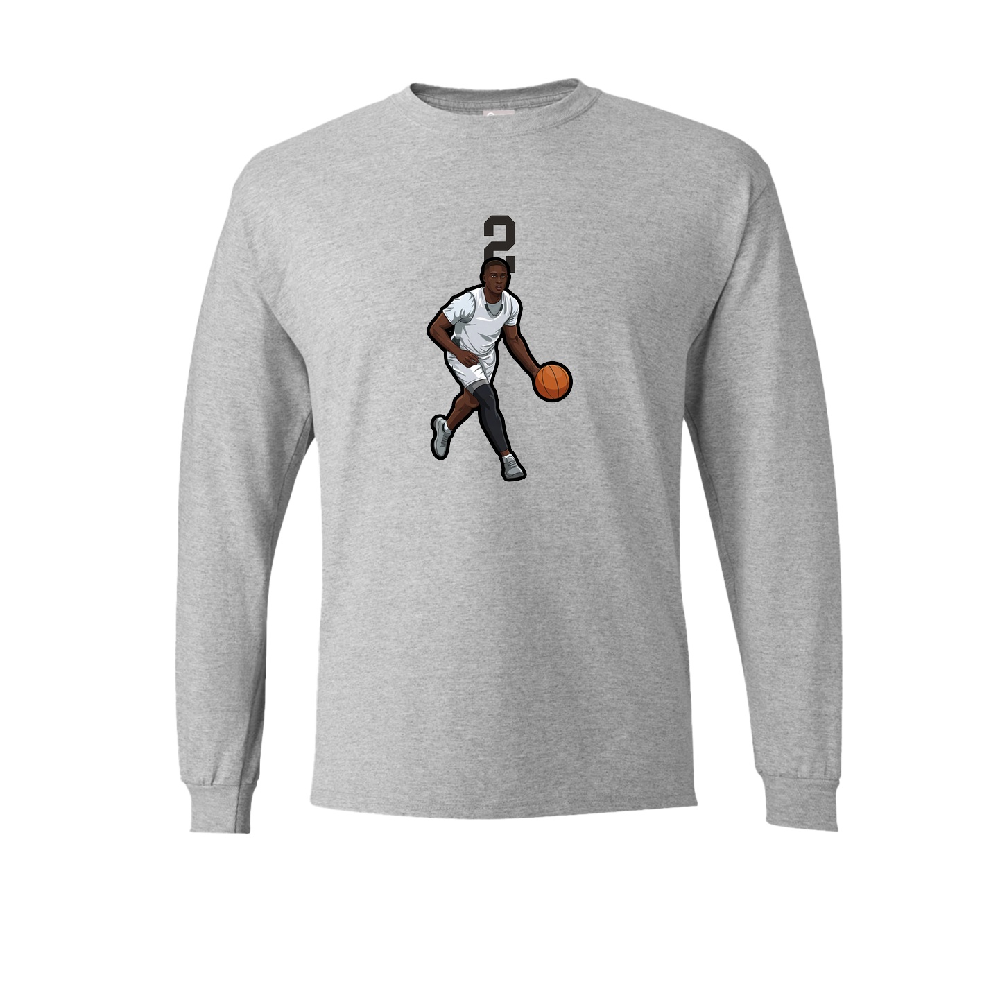 Long Sleeve Tee — Number Top in Grey