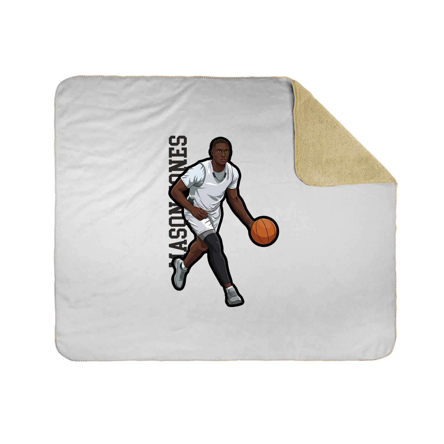 Throw Blanket — Name Vertical in White