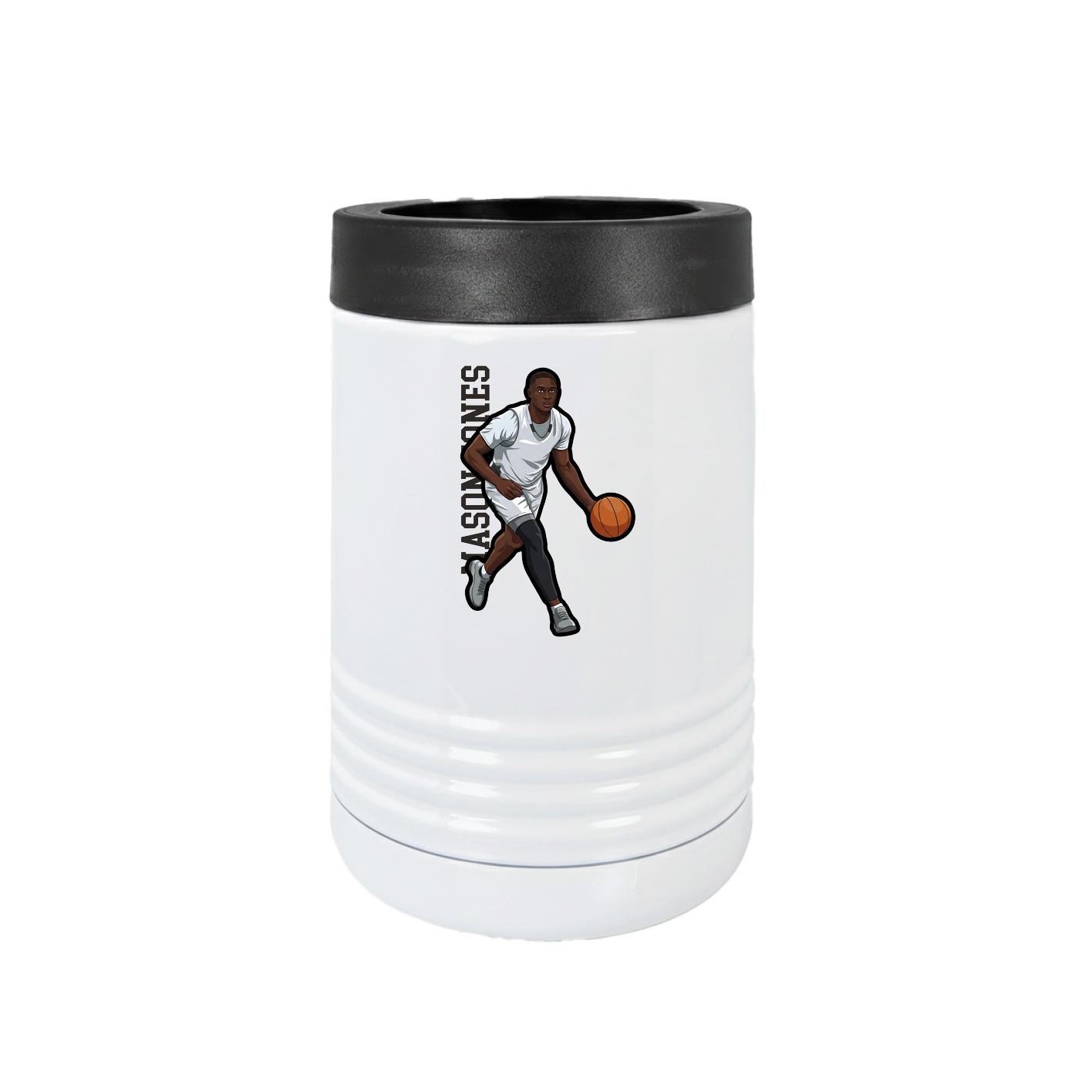 Beverage Holder — Name Vertical in White