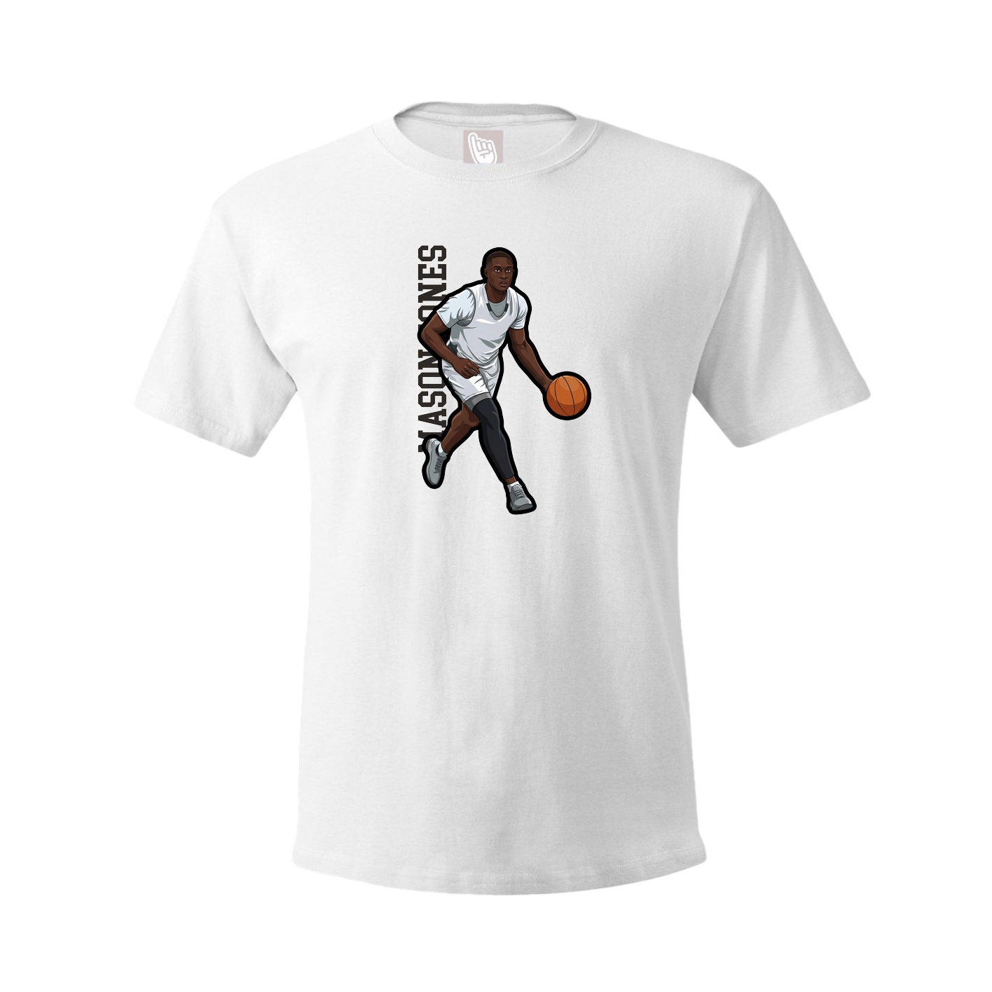 Youth Tee — Name Vertical in White