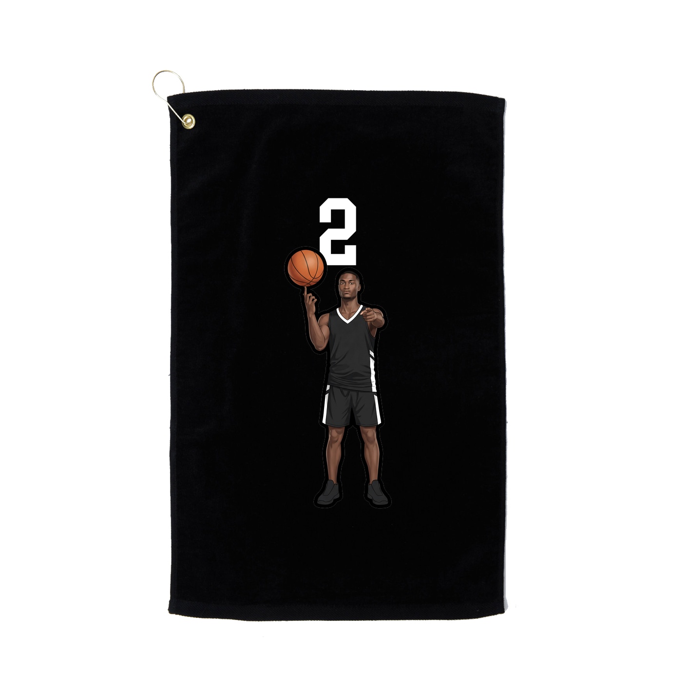 Golf Towel — Number Top in Black