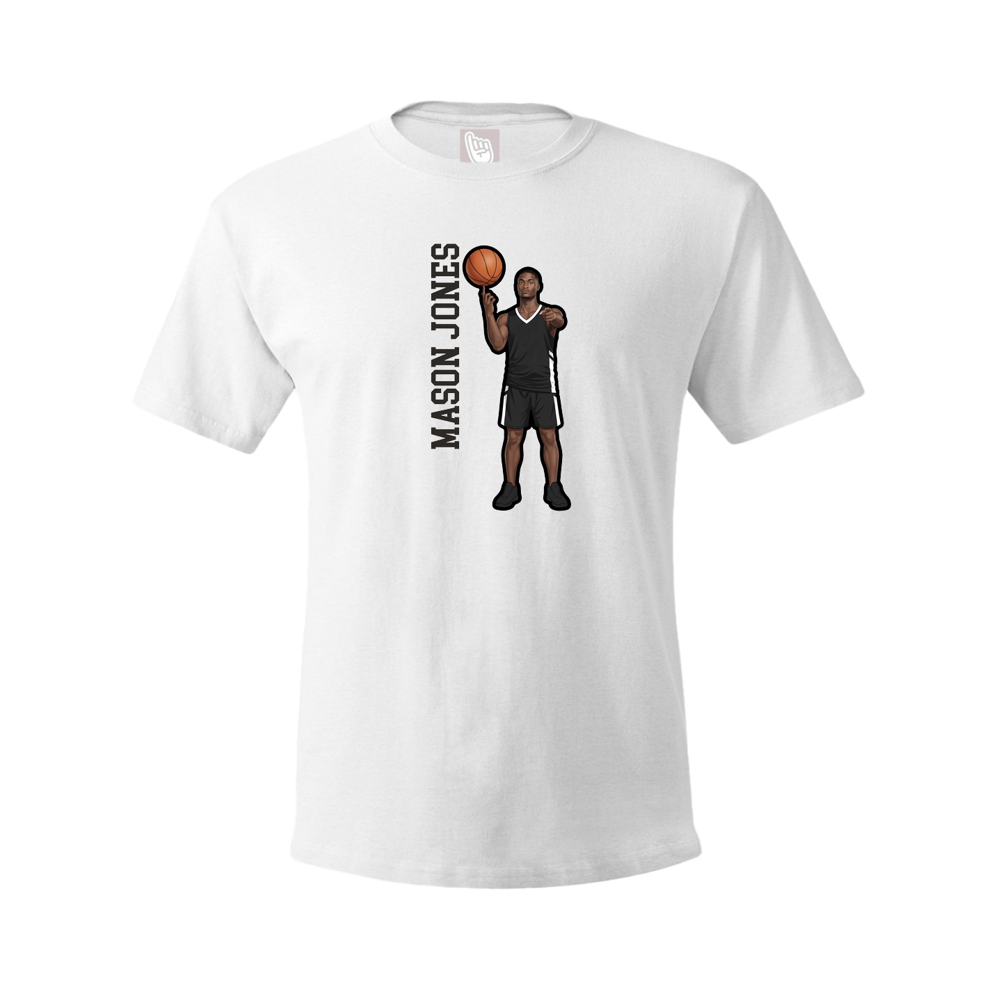 Tee — Name Vertical in White