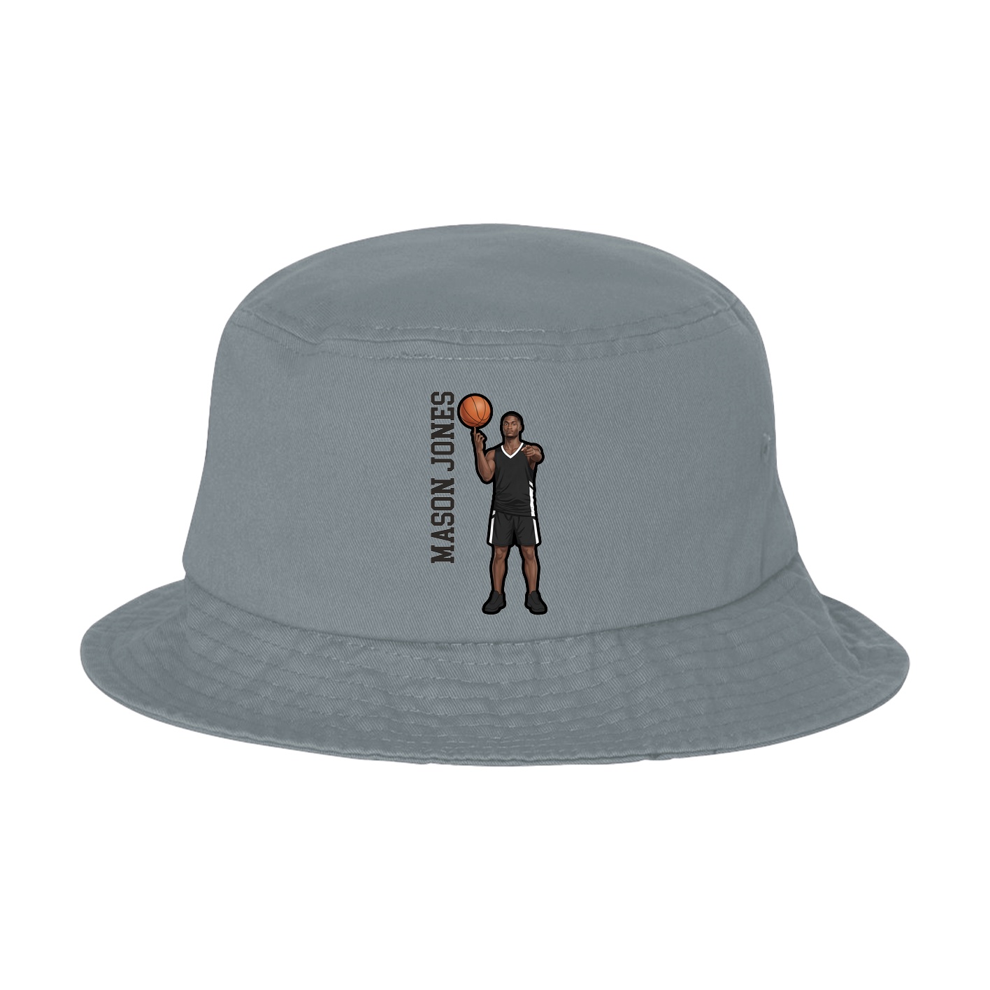 Bucket Cap — Name Vertical in Grey