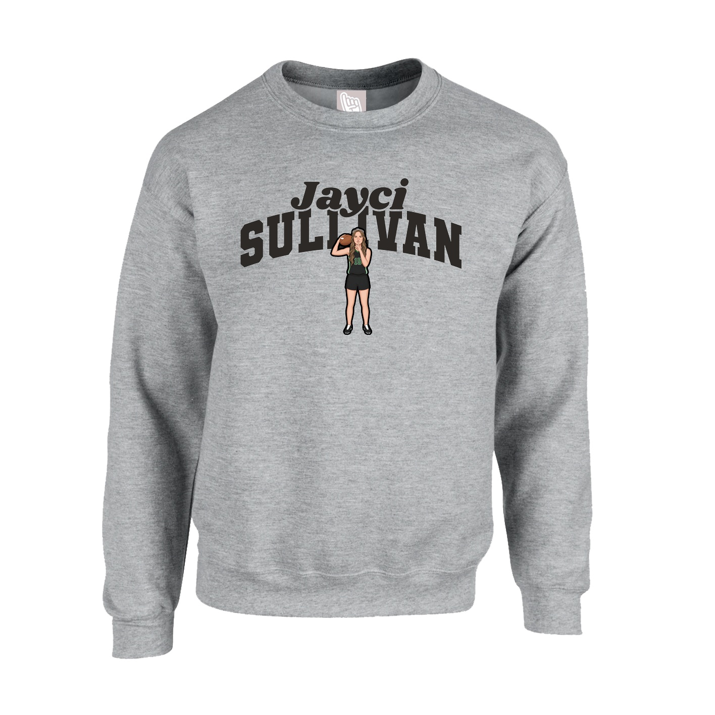Fleece Crew — Signature Arch in Grey