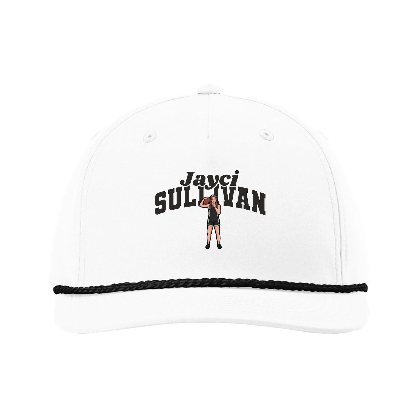 Five-Panel Classic Rope Cap — Signature Arch in White